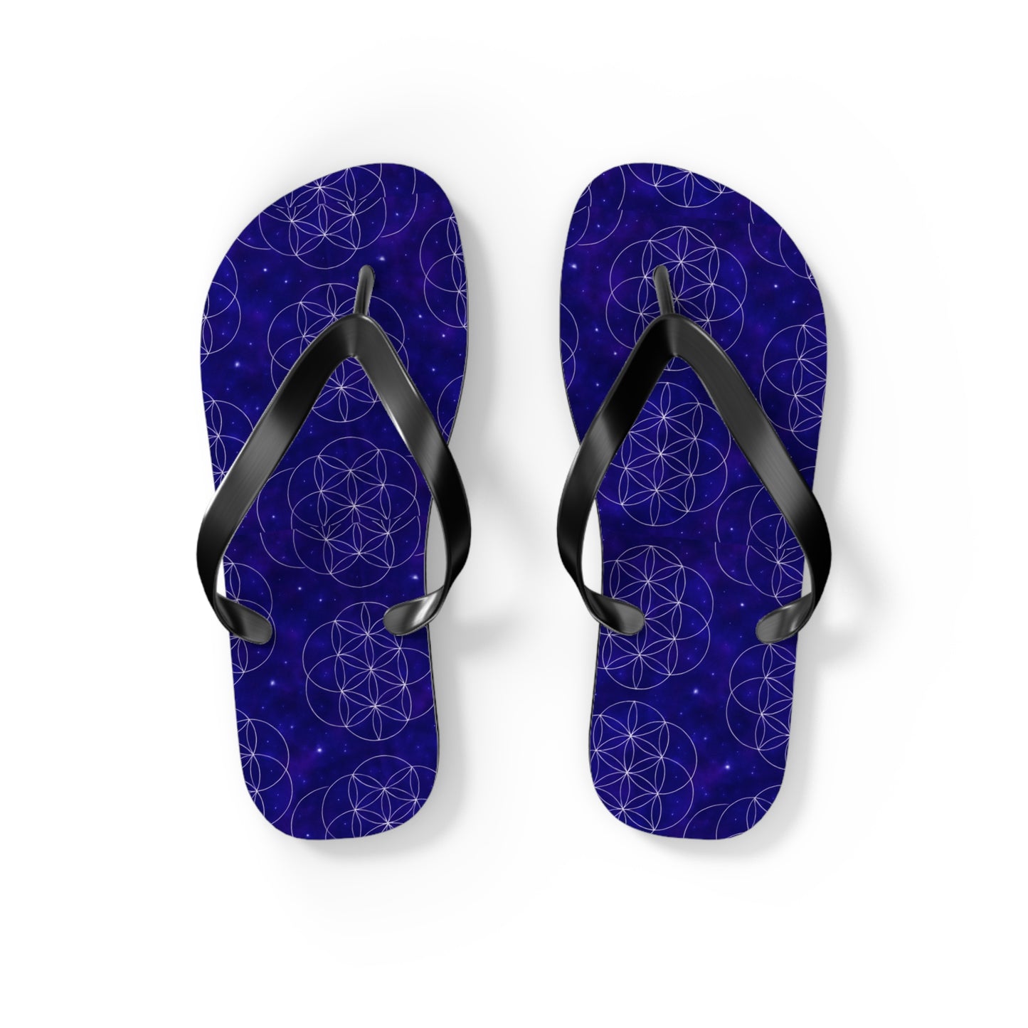 Cosmic Flower Flip Flops - Boho Chic Sandals for Beach, Summer Fun, Festival Vibes, Yoga Retreats, Gift for Her