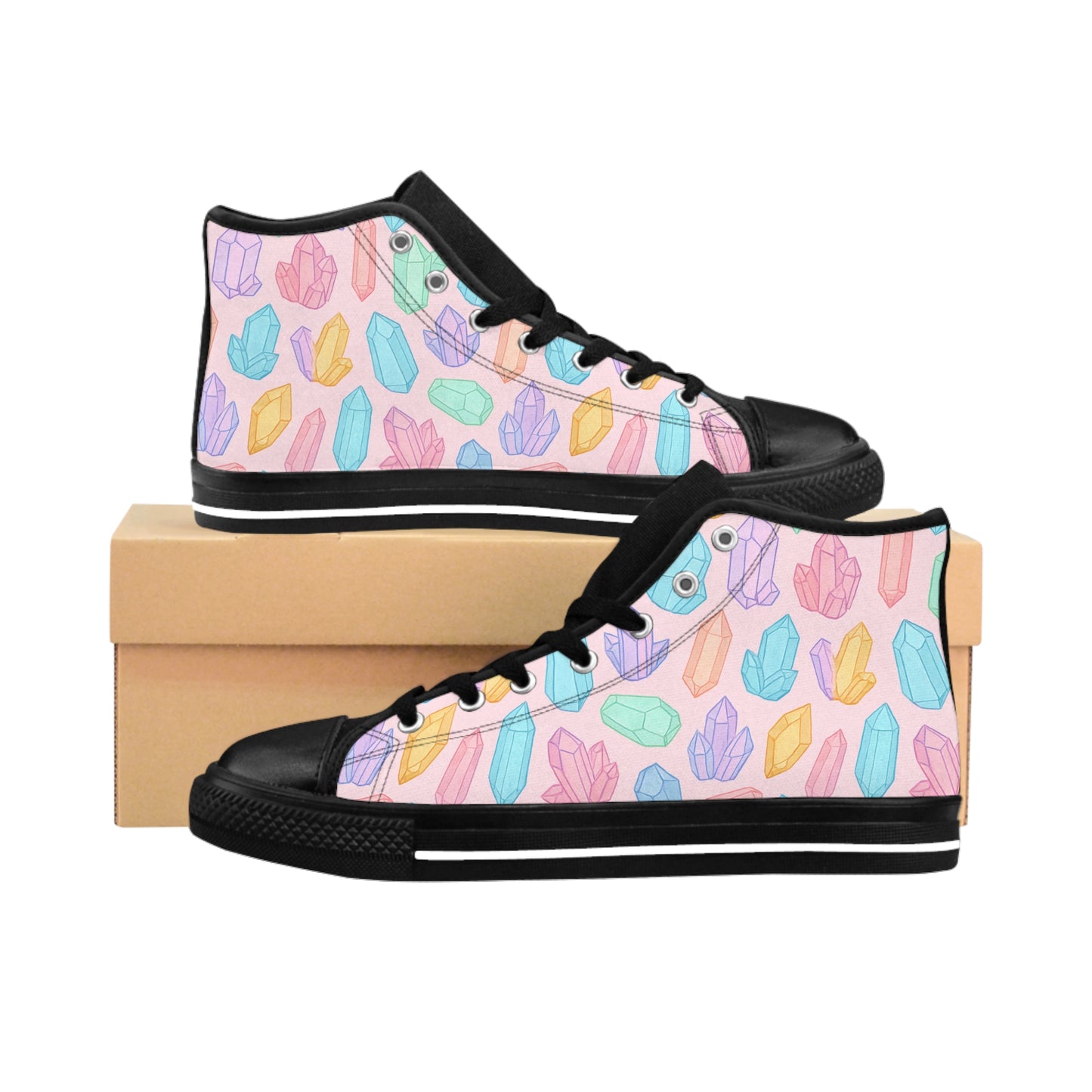 Colorful Crystal Women's Classic Sneakers - Trendy High-Top Shoes for Everyday Comfort
