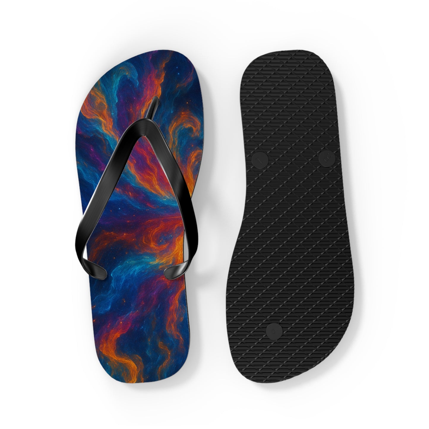 Cosmic Swirl Flip Flops - Colorful Summer Sandals for Beach Lovers