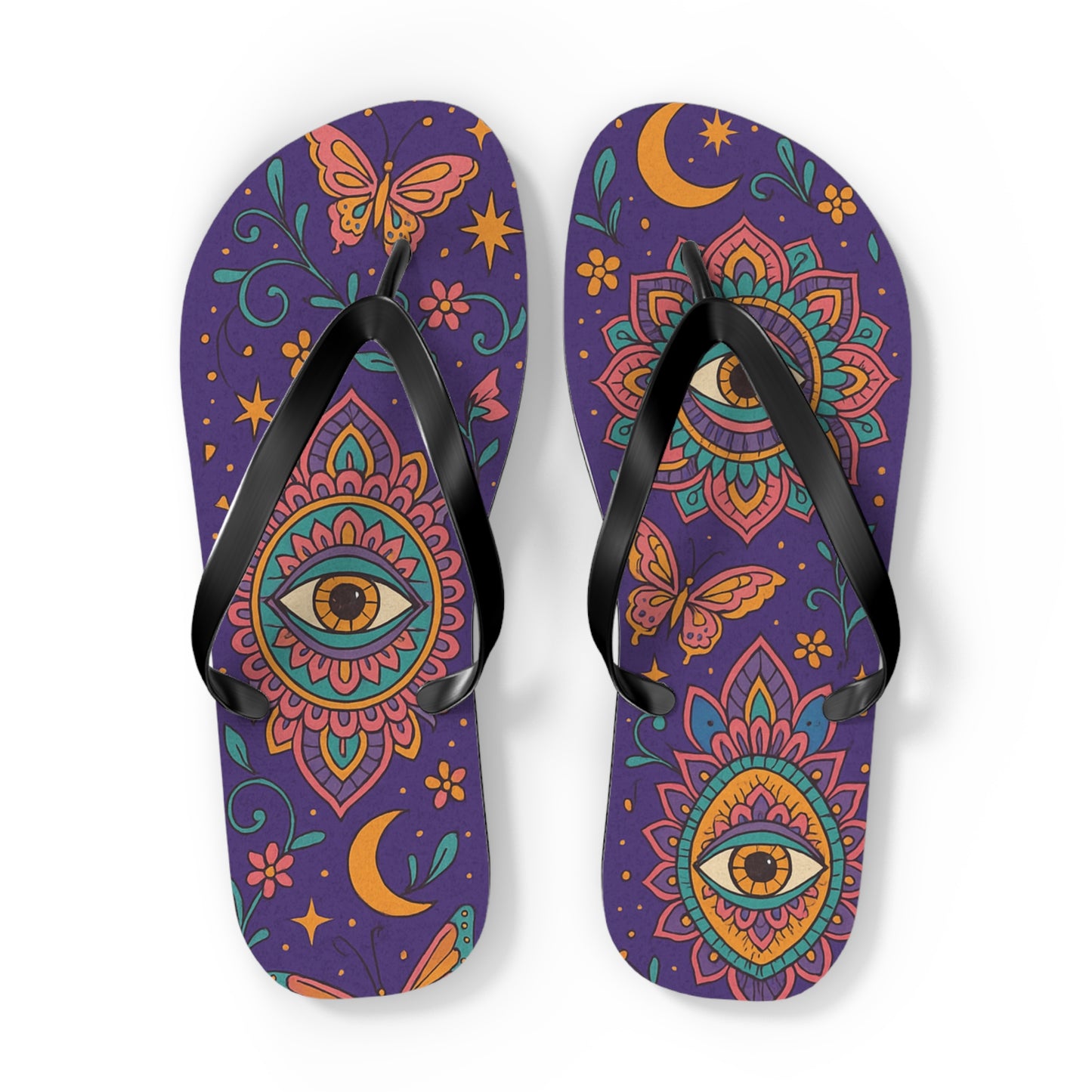 Colorful Bohemian Flip Flops - Eye-Catching Summer Footwear for Festivals and Beach Days