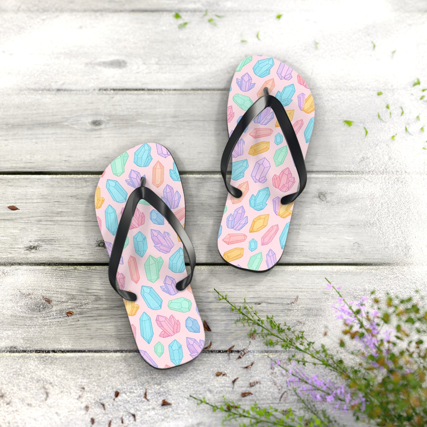 Colorful Crystal Flip Flops - Vibrant Summer Footwear for Beach Days & Casual Outings