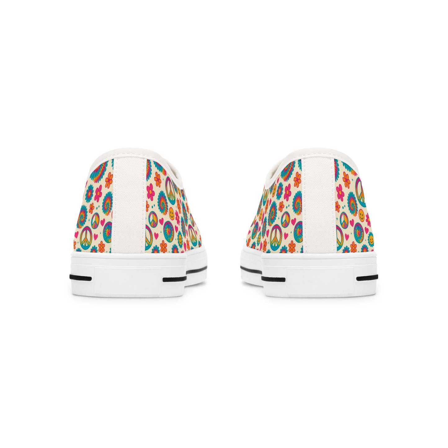 Colorful Peace Sign Women's Low Top Sneakers