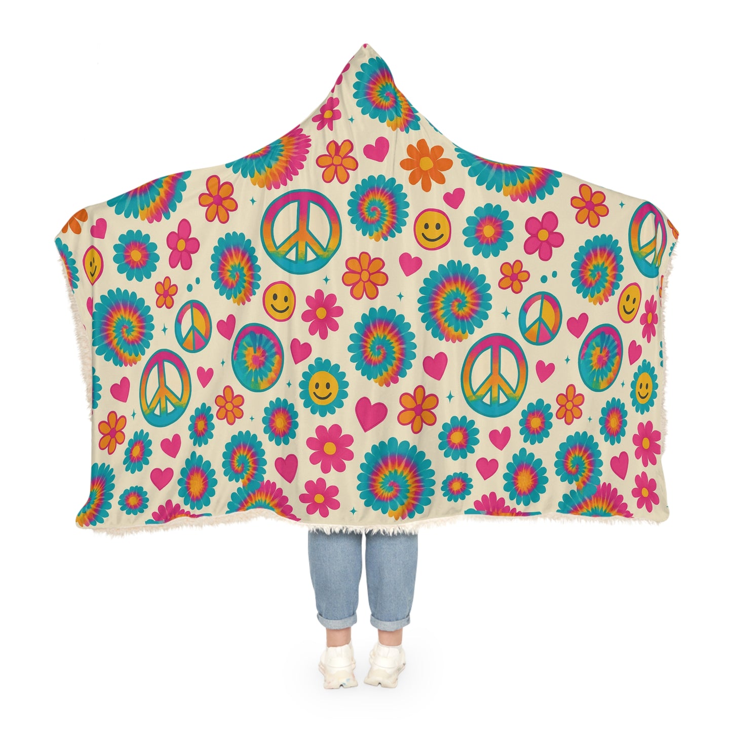 Colorful Peace Sign Snuggle Blanket