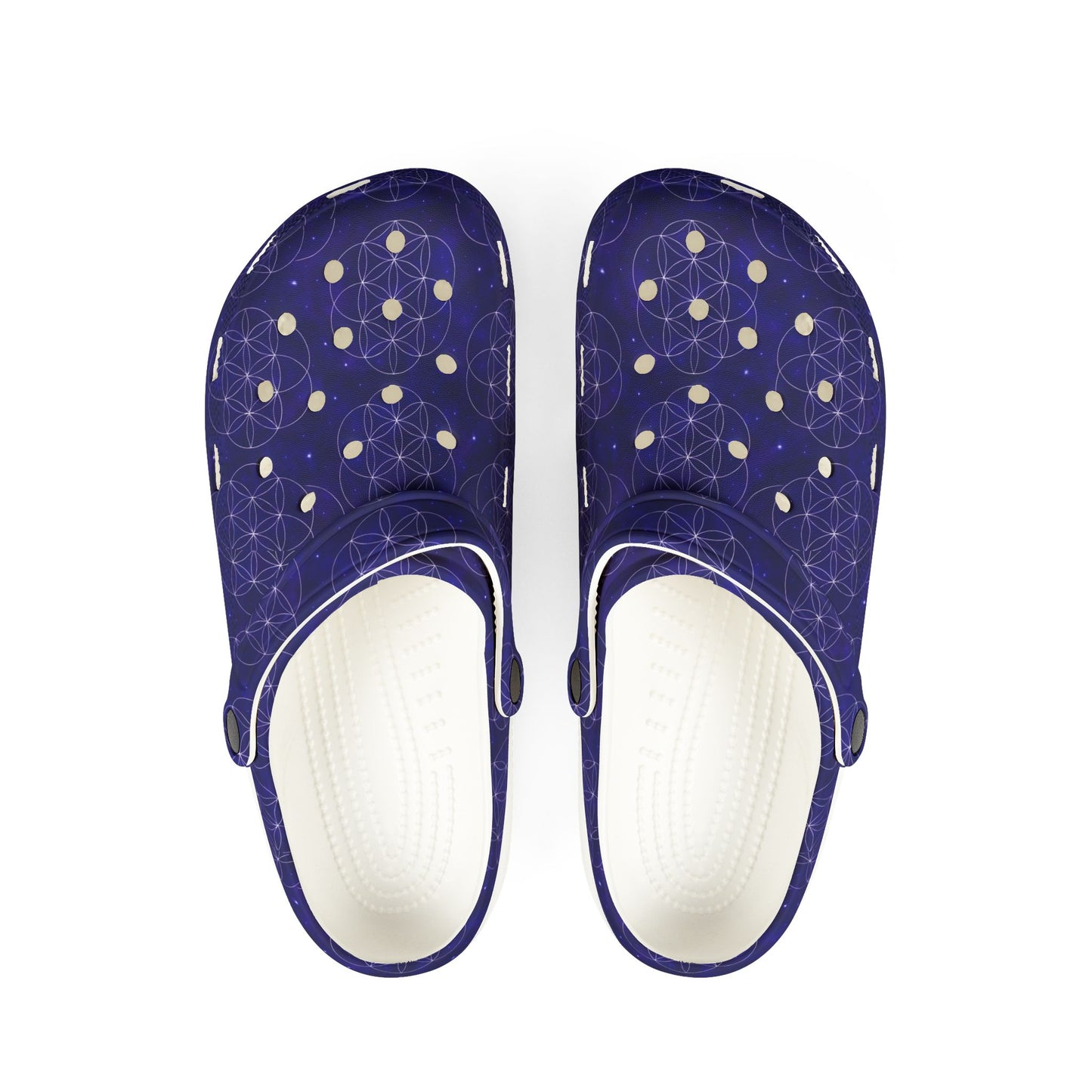 Cosmic Comfort EVA Foam Rubber Shoes with Flower of Life Design