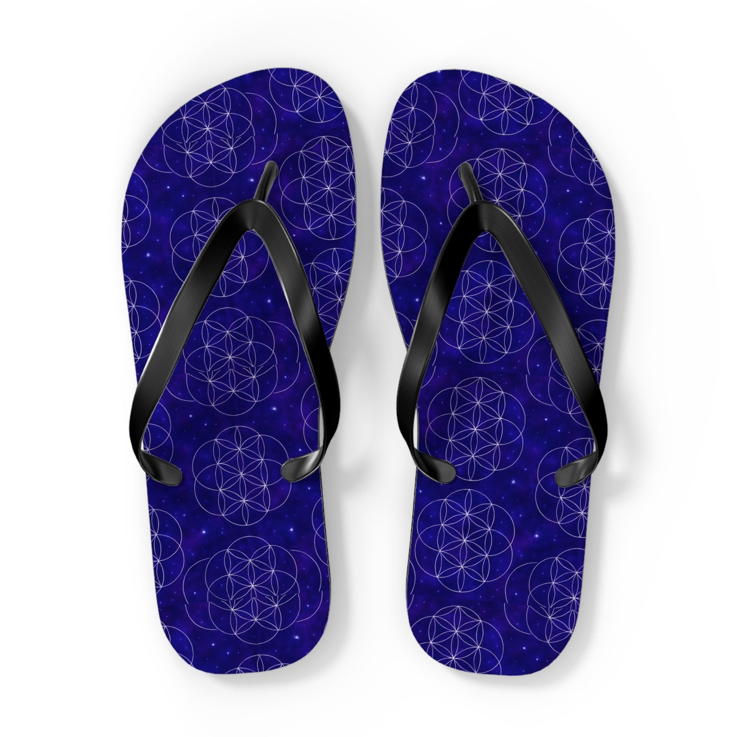 Cosmic Flower Flip Flops - Boho Chic Sandals for Beach, Summer Fun, Festival Vibes, Yoga Retreats, Gift for Her