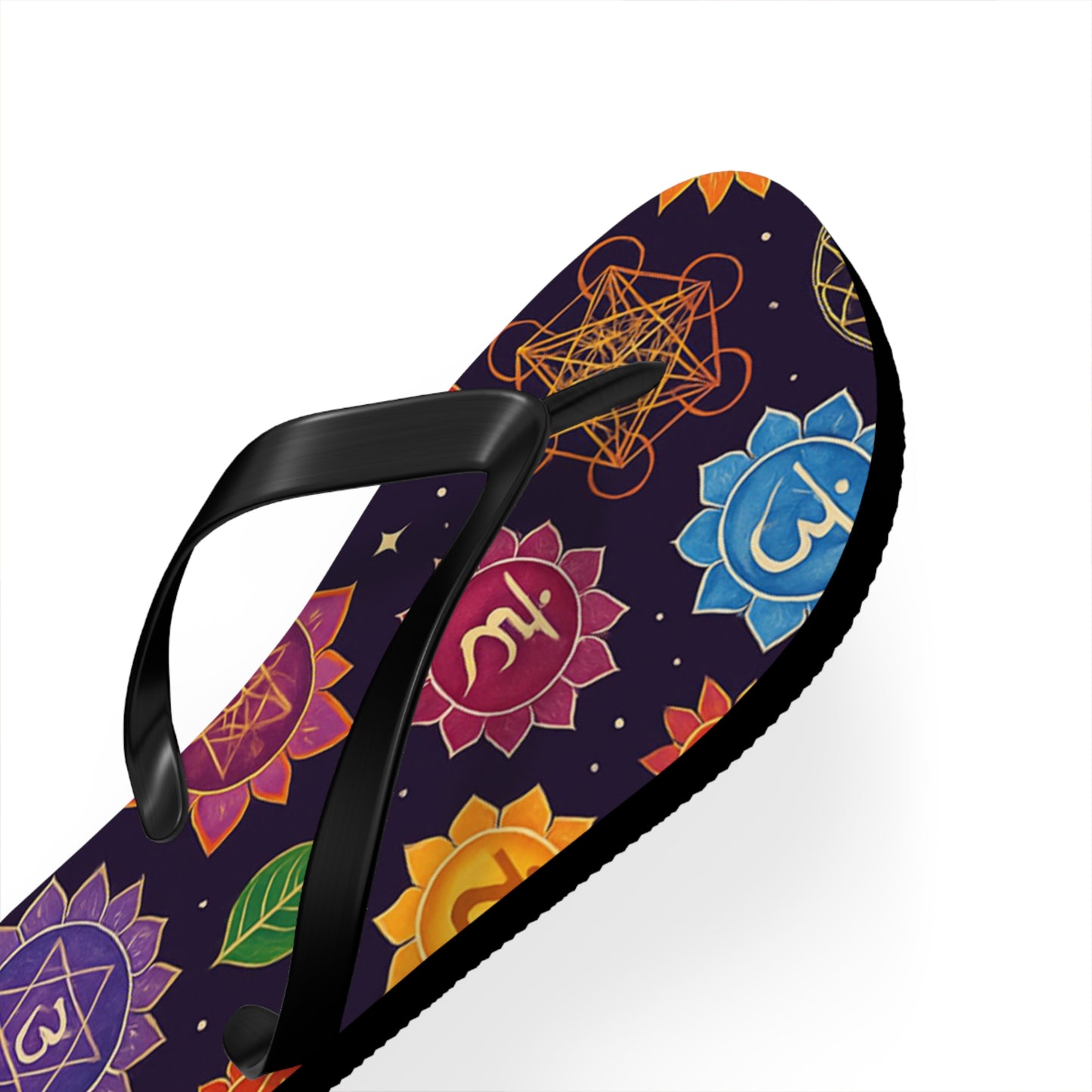 Chakra Pattern Flip Flops - Colorful Beach Sandals for Summer Vibes