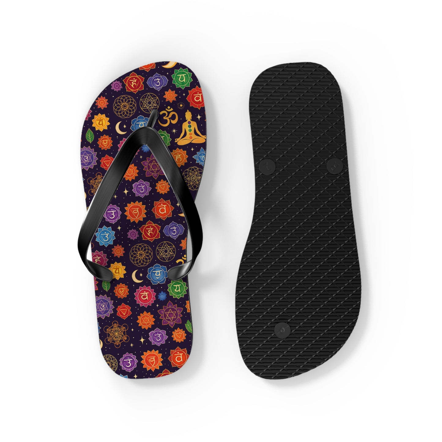 Colorful Chakra Flip Flops - Spiritual Summer Footwear