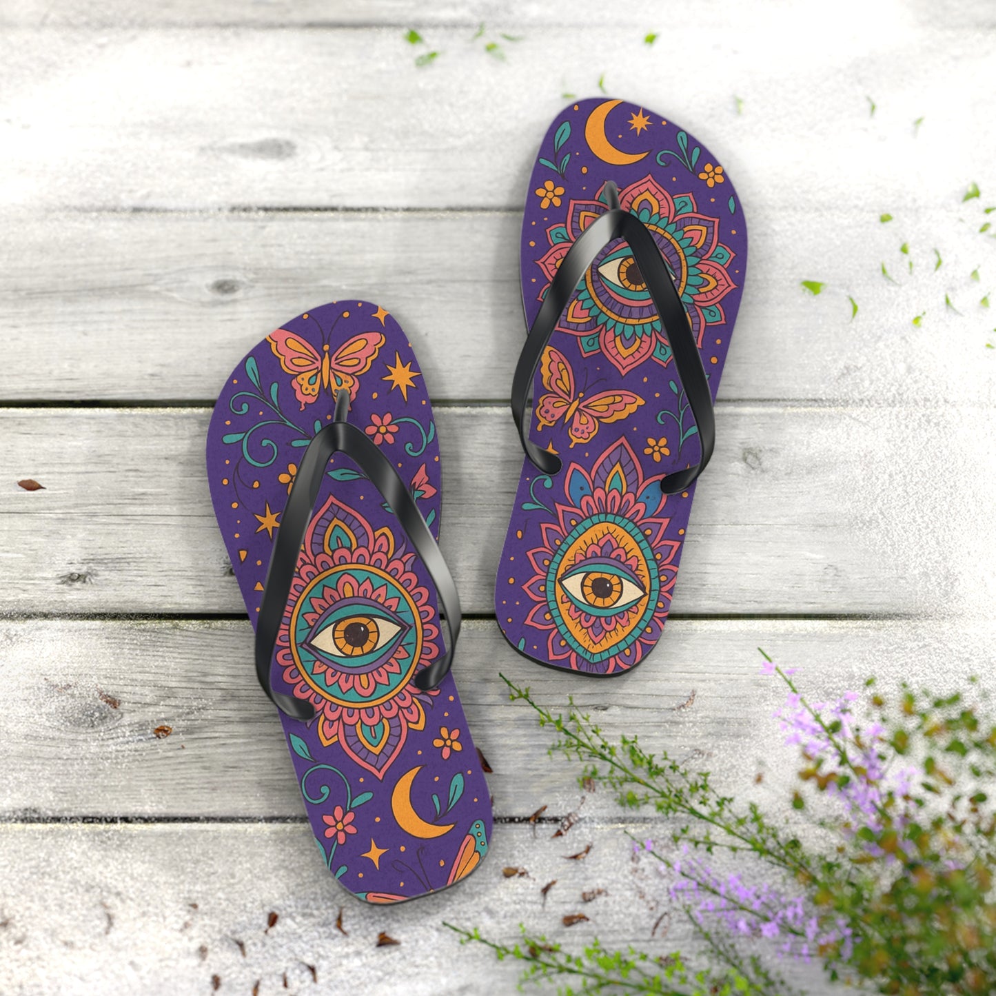 Colorful Bohemian Flip Flops - Eye-Catching Summer Footwear for Festivals and Beach Days