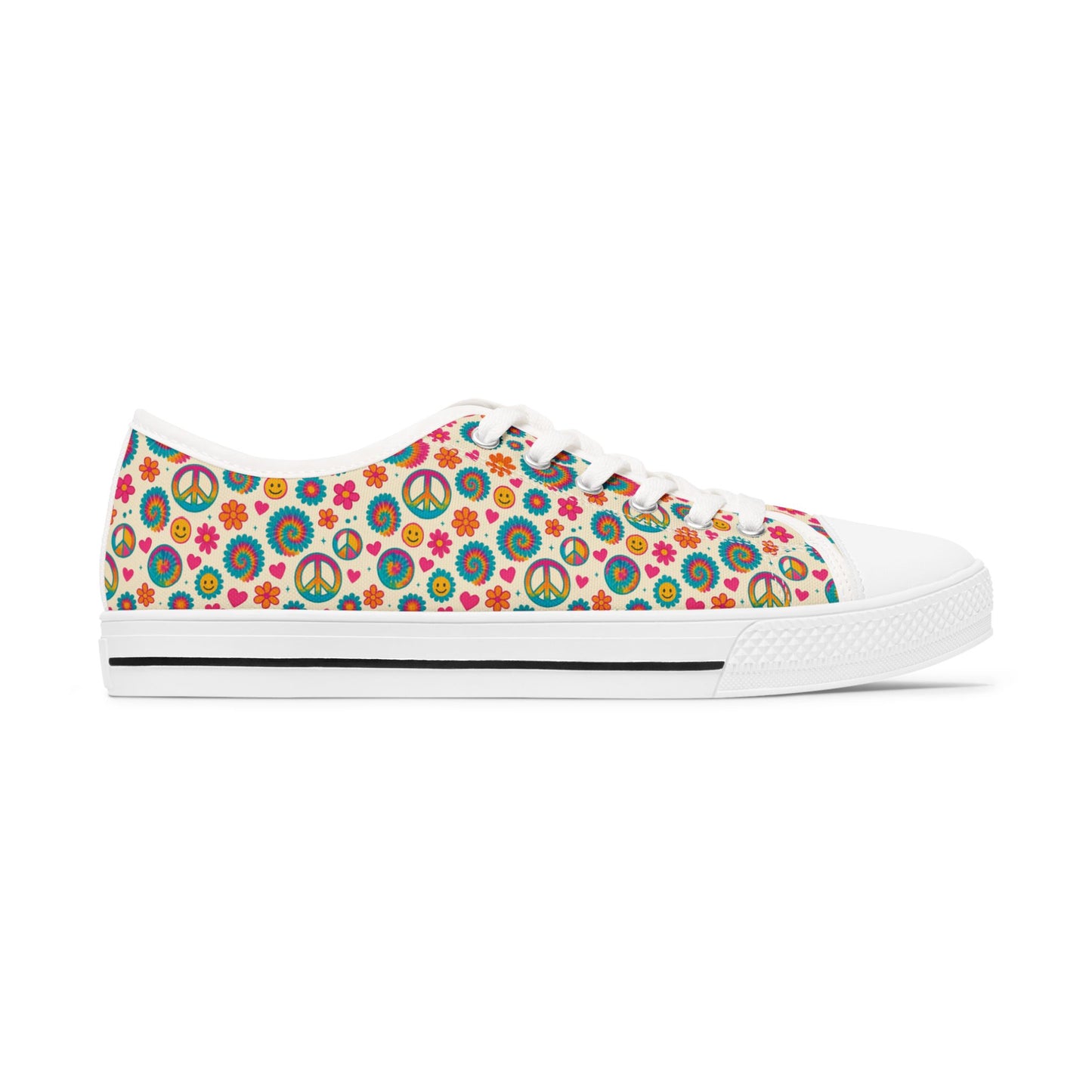 Colorful Peace Sign Women's Low Top Sneakers