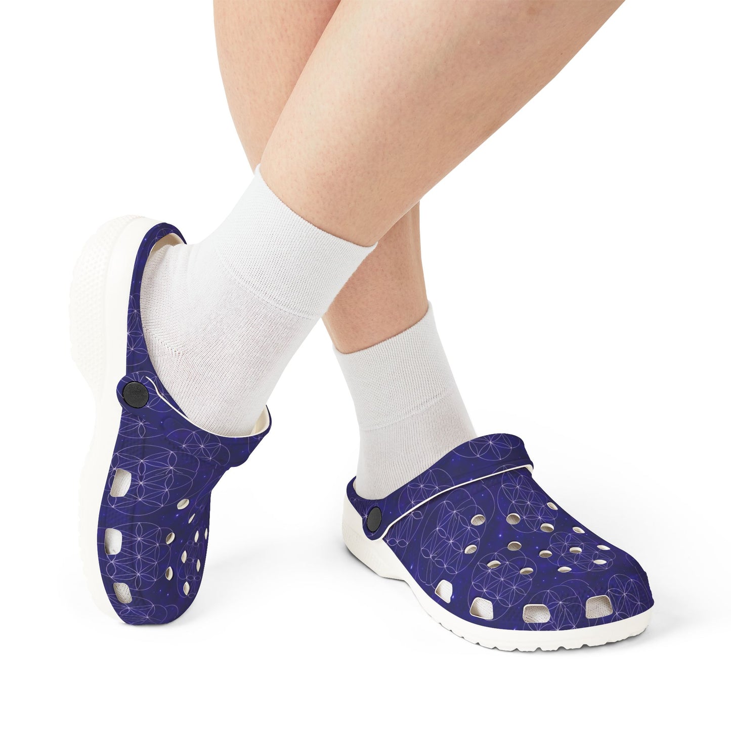 Cosmic Comfort EVA Foam Rubber Shoes with Flower of Life Design