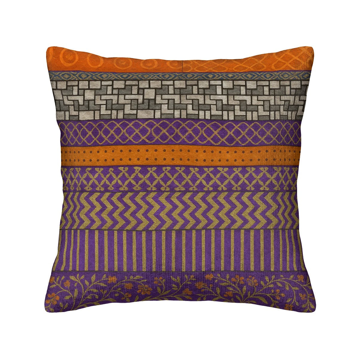 🧡 Tribal Sunset Corduroy Pillow – Bold Boho Comfort with Insert Included