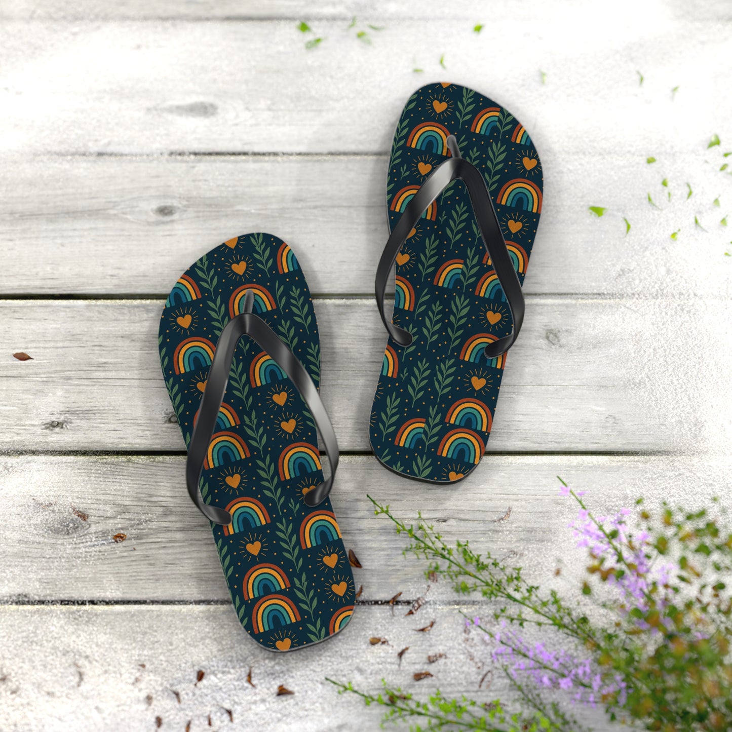 Walk the Path of Positivity with Our Boho Rainbow Flip Flops 🌈✨