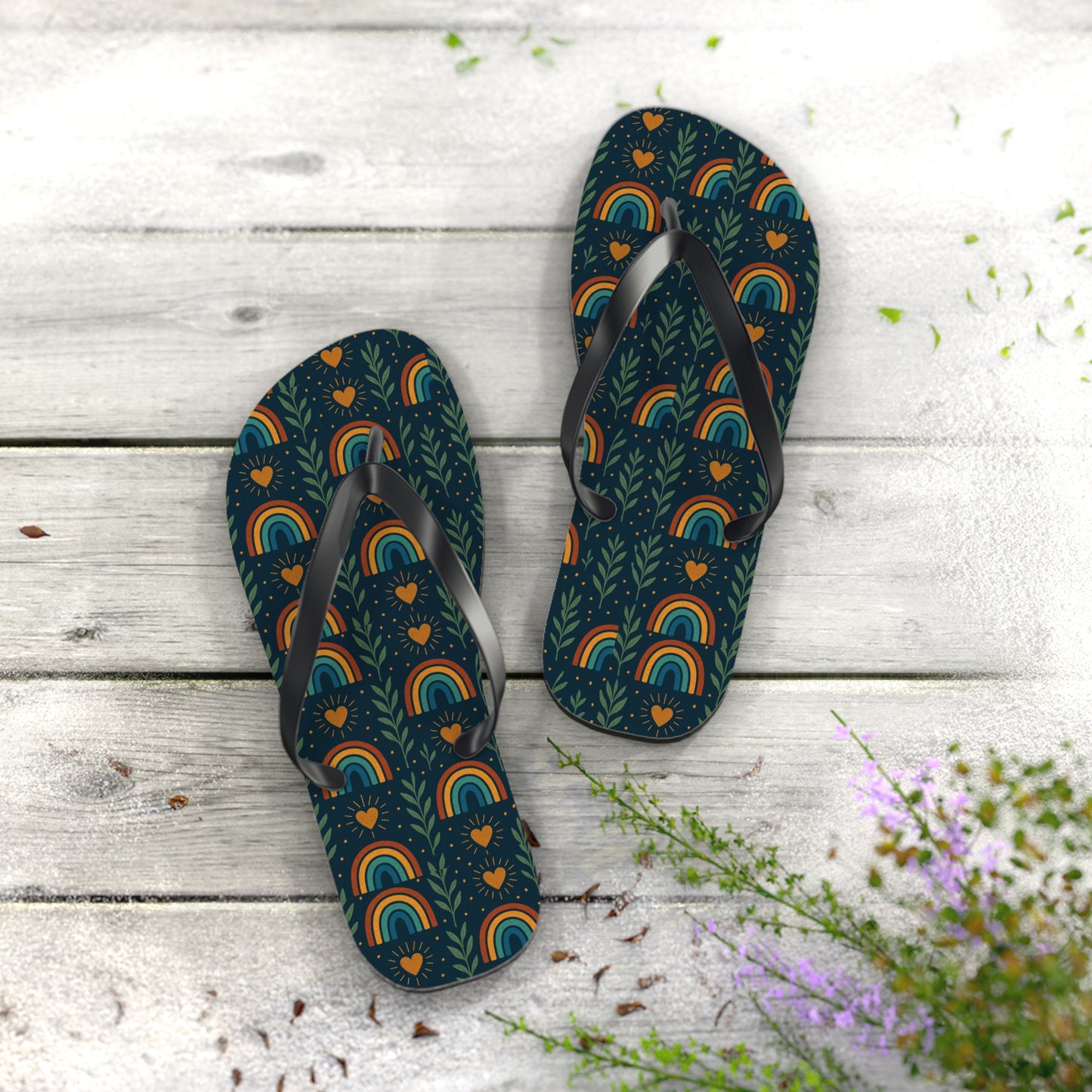 Walk the Path of Positivity with Our Boho Rainbow Flip Flops 🌈✨