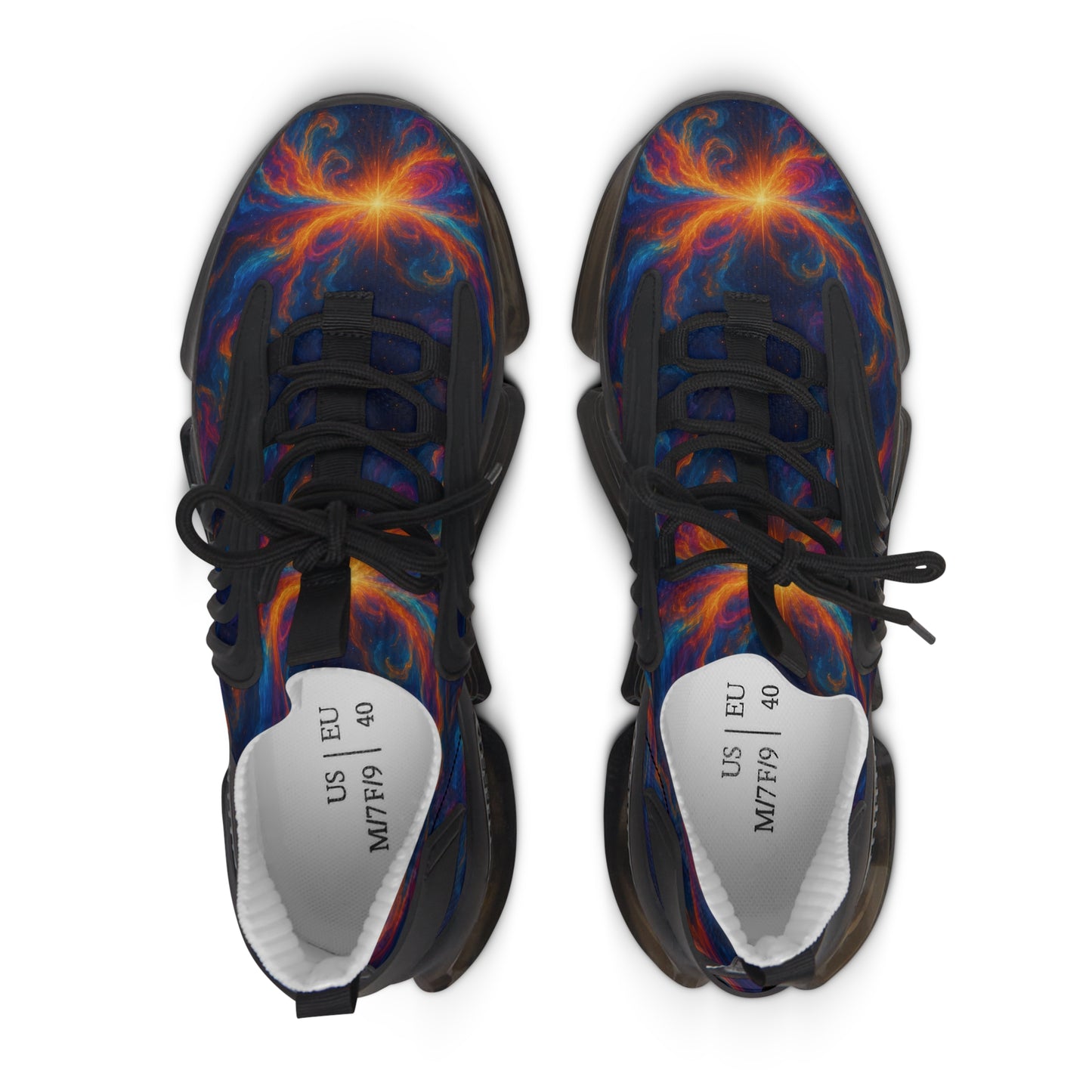 Stylish Women's Mesh Sneakers with Vibrant Cosmic Design