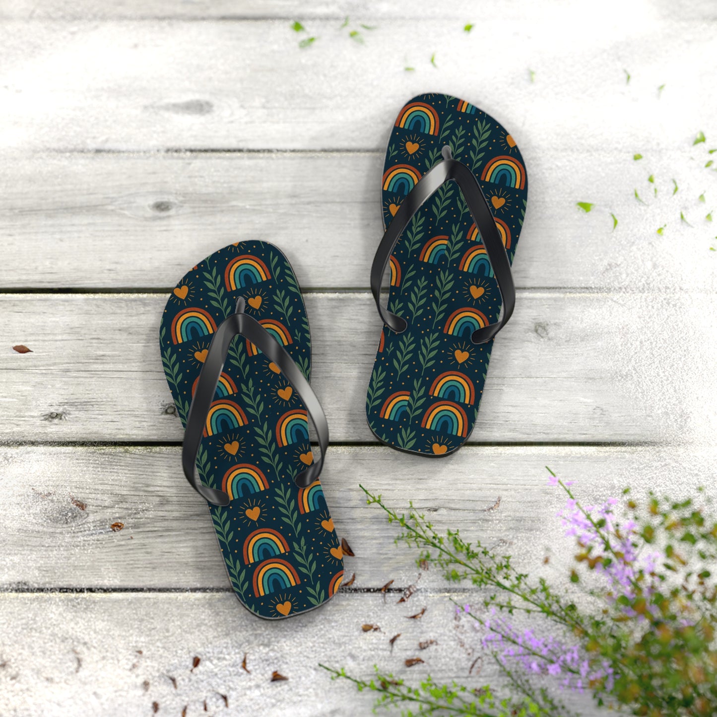 Walk the Path of Positivity with Our Boho Rainbow Flip Flops 🌈✨