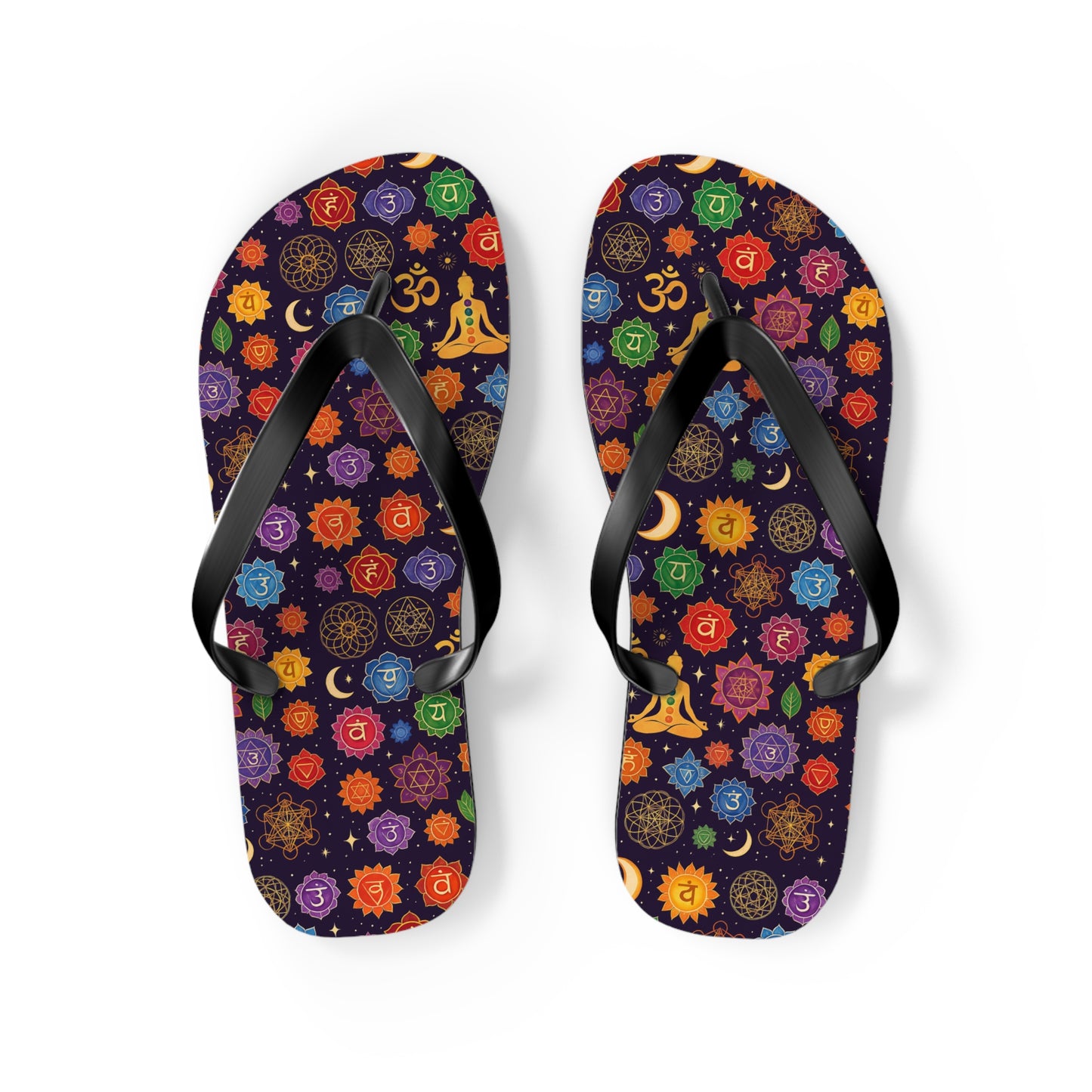 Colorful Chakra Flip Flops - Spiritual Summer Footwear