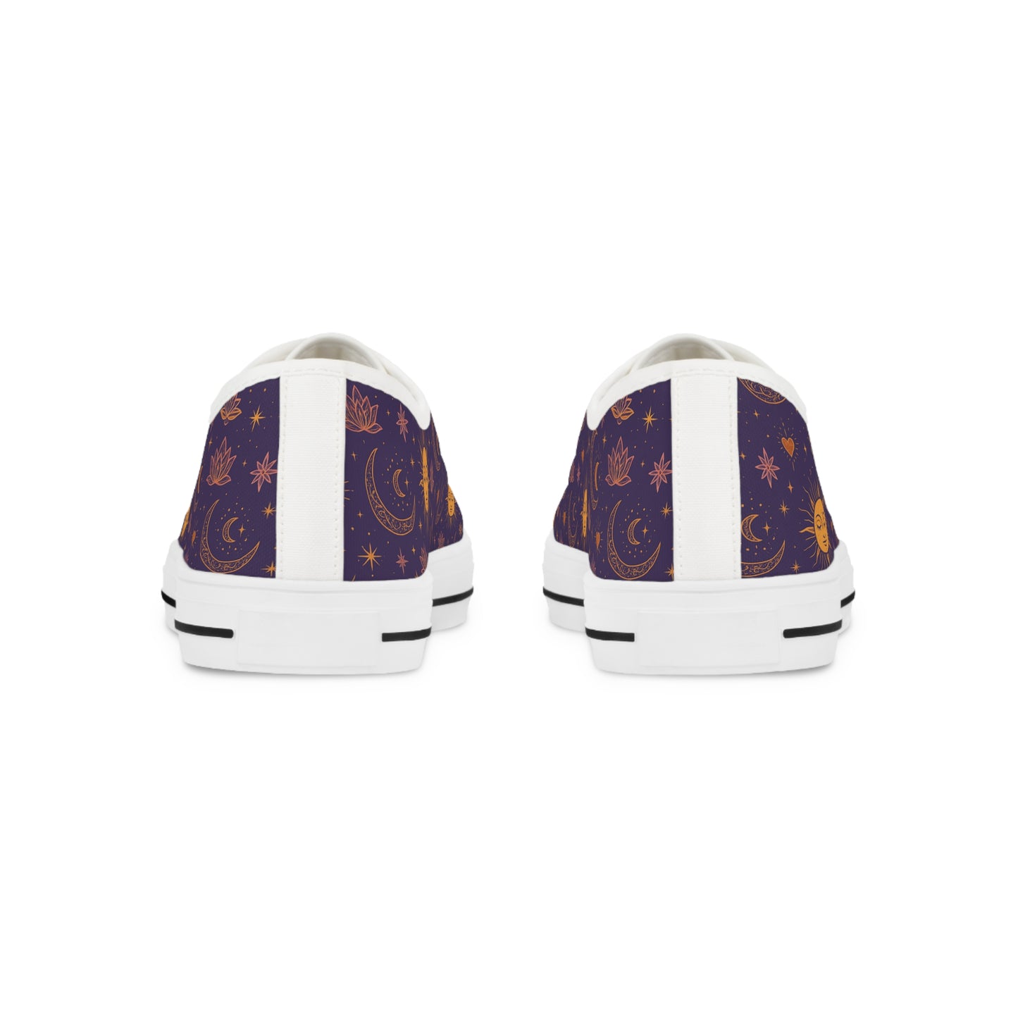 Men's Low Top Sneakers with Celestial Sun and Moon Design - Perfect for Everyday Wear