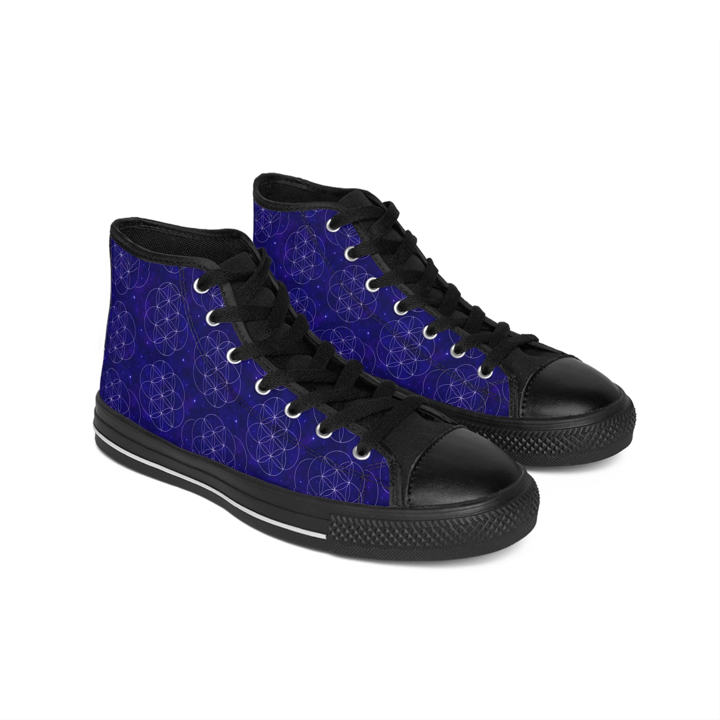 Men's Classic Sneakers - Geometric Pattern High Tops
