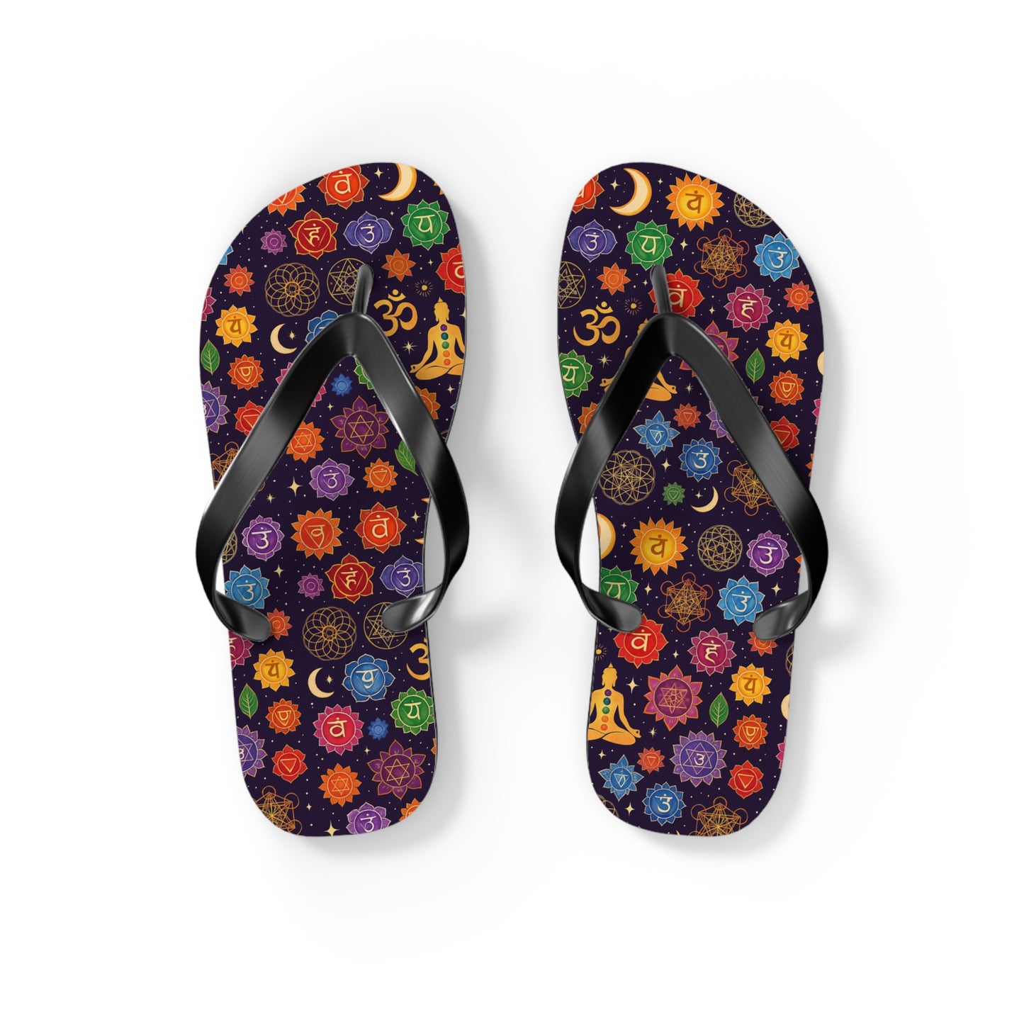 Colorful Chakra Flip Flops - Spiritual Summer Footwear