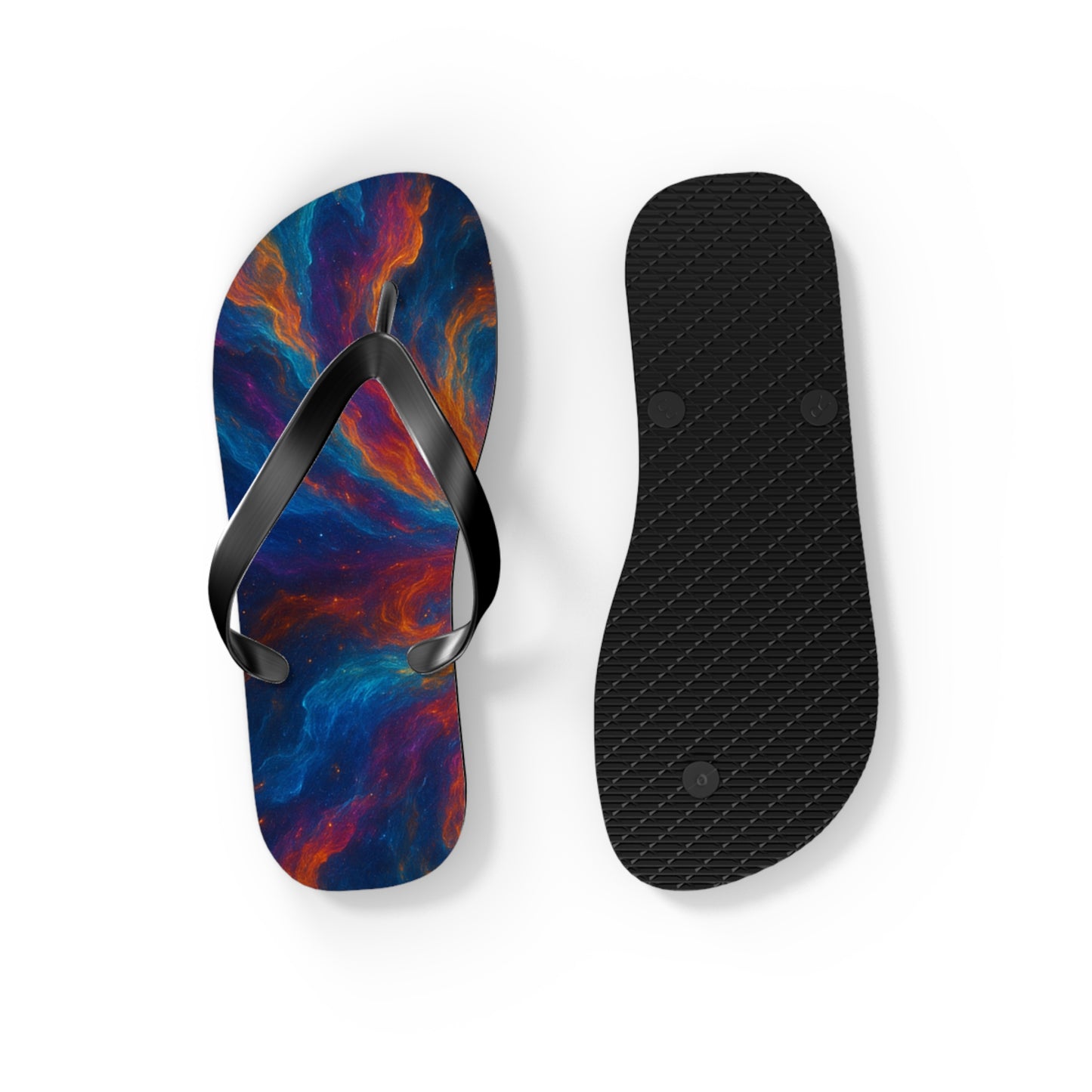 Cosmic Swirl Flip Flops - Colorful Summer Sandals for Beach Lovers