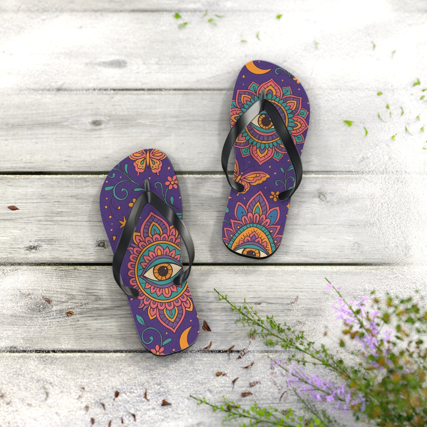 Colorful Bohemian Flip Flops - Eye-Catching Summer Footwear for Festivals and Beach Days