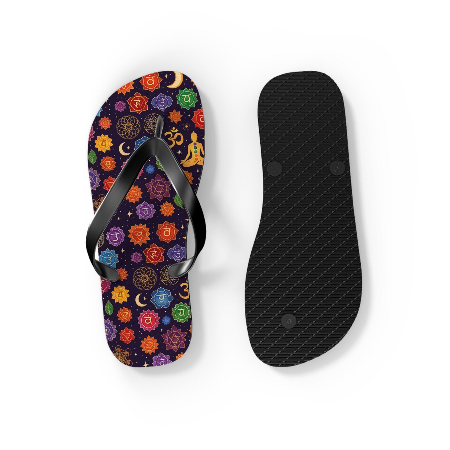 Colorful Chakra Flip Flops - Spiritual Summer Footwear