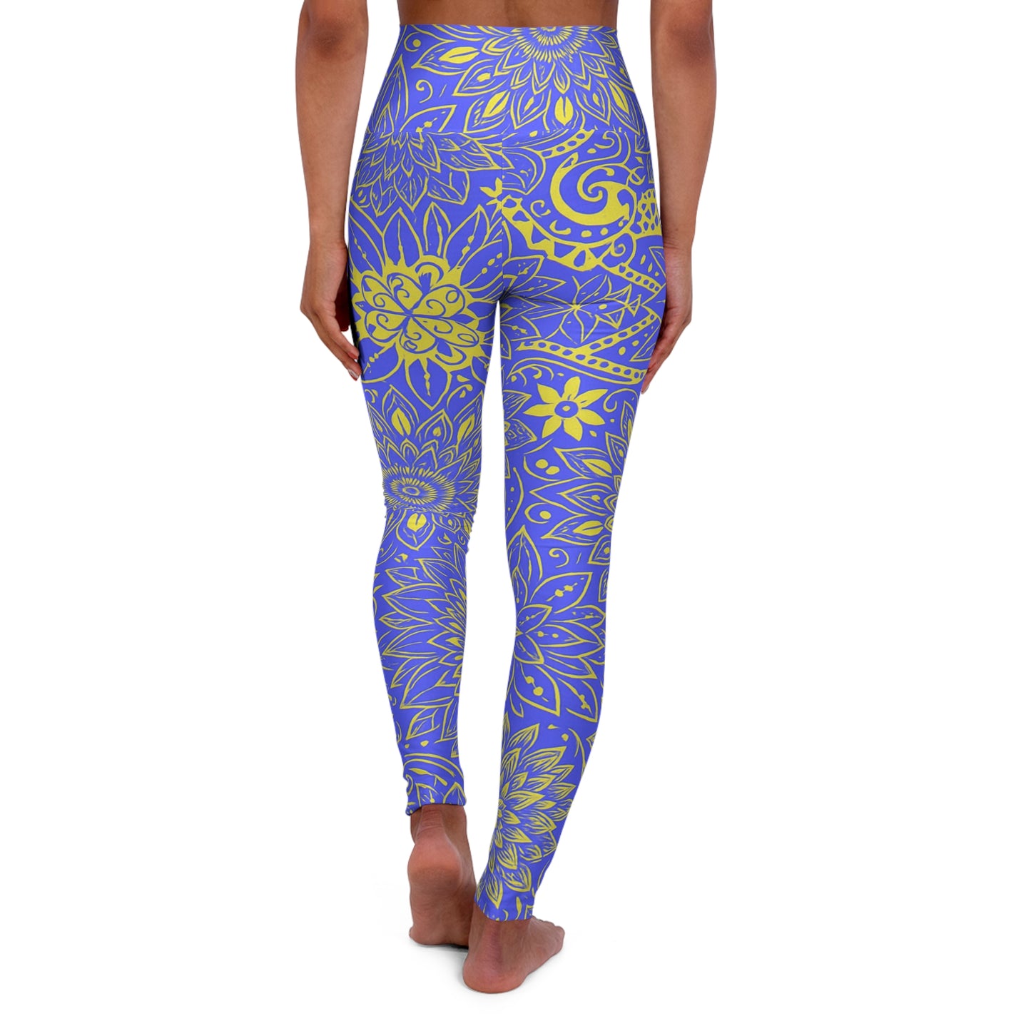 Vibrant Yoga Leggings with Floral Design - High Waisted Activewear