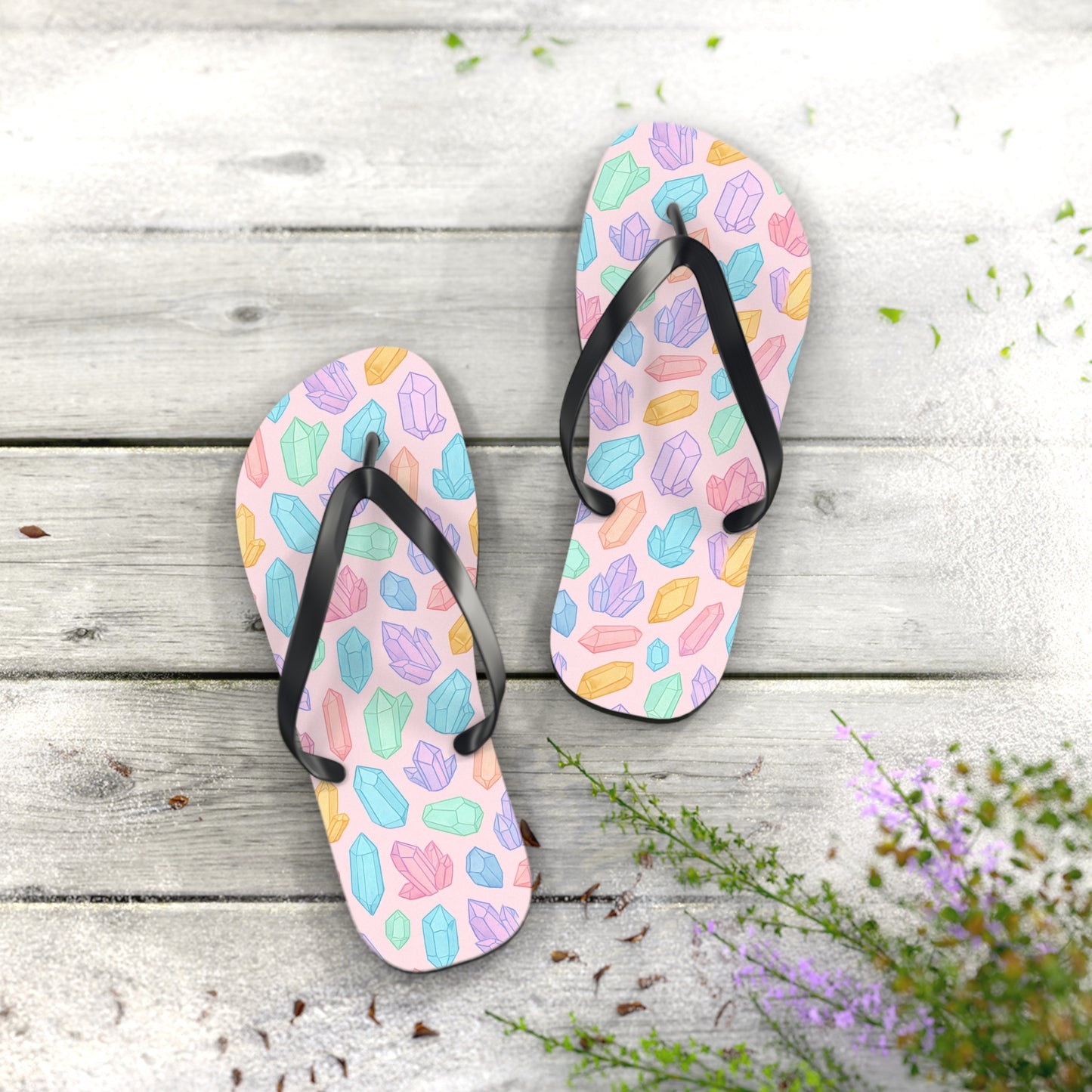 Colorful Crystal Flip Flops - Vibrant Summer Footwear for Beach Days & Casual Outings