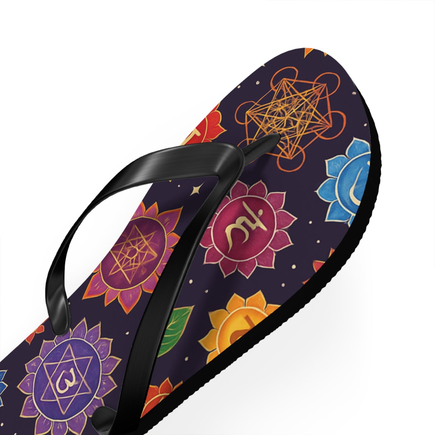 Chakra Pattern Flip Flops - Colorful Beach Sandals for Summer Vibes