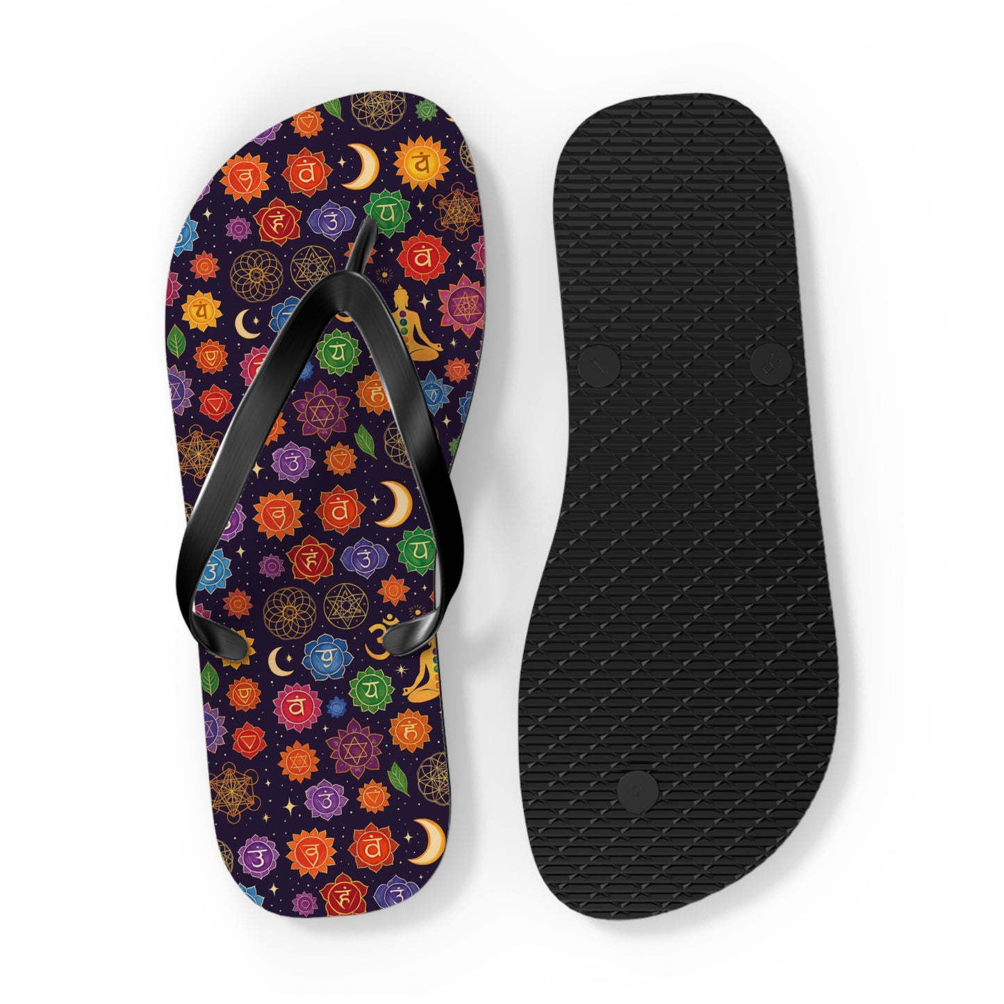 Colorful Chakra Flip Flops - Spiritual Summer Footwear