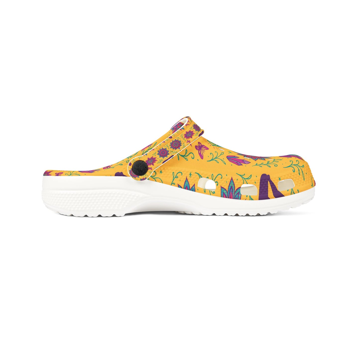 Boho Floral EVA Foam Clogs - Comfortable Slip-On Shoes with Vibrant Print