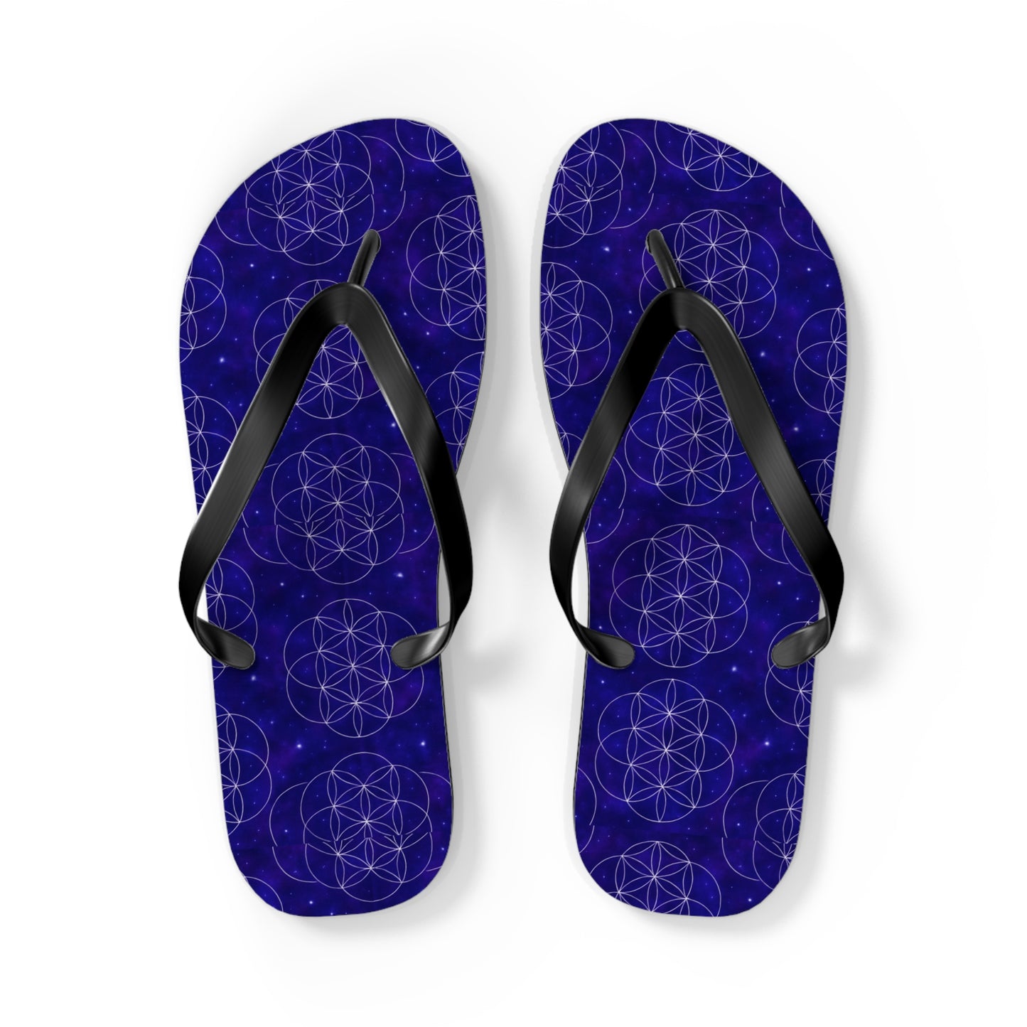 Cosmic Flower Flip Flops - Boho Chic Sandals for Beach, Summer Fun, Festival Vibes, Yoga Retreats, Gift for Her