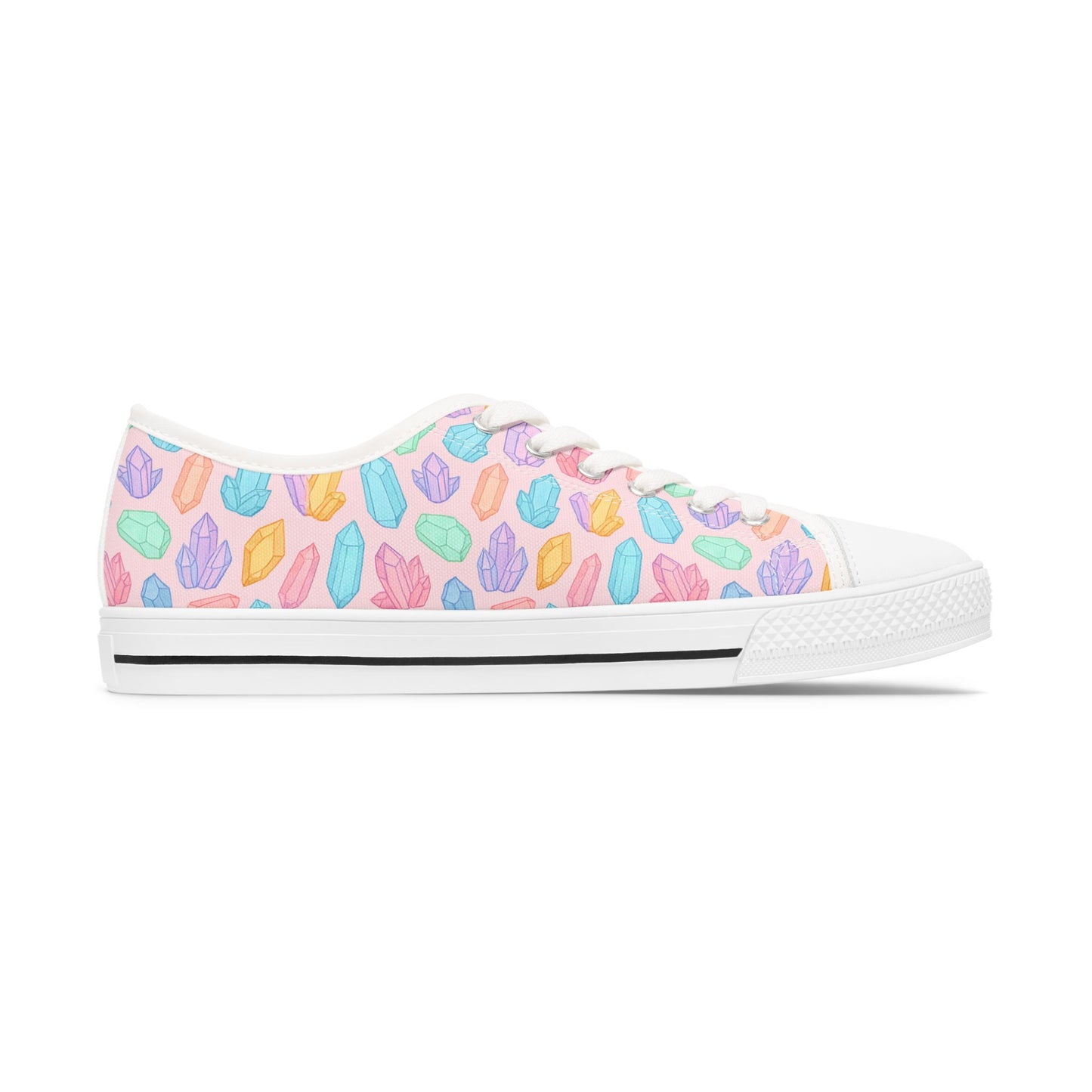 Colorful Crystal Print Low Top Sneakers for Women