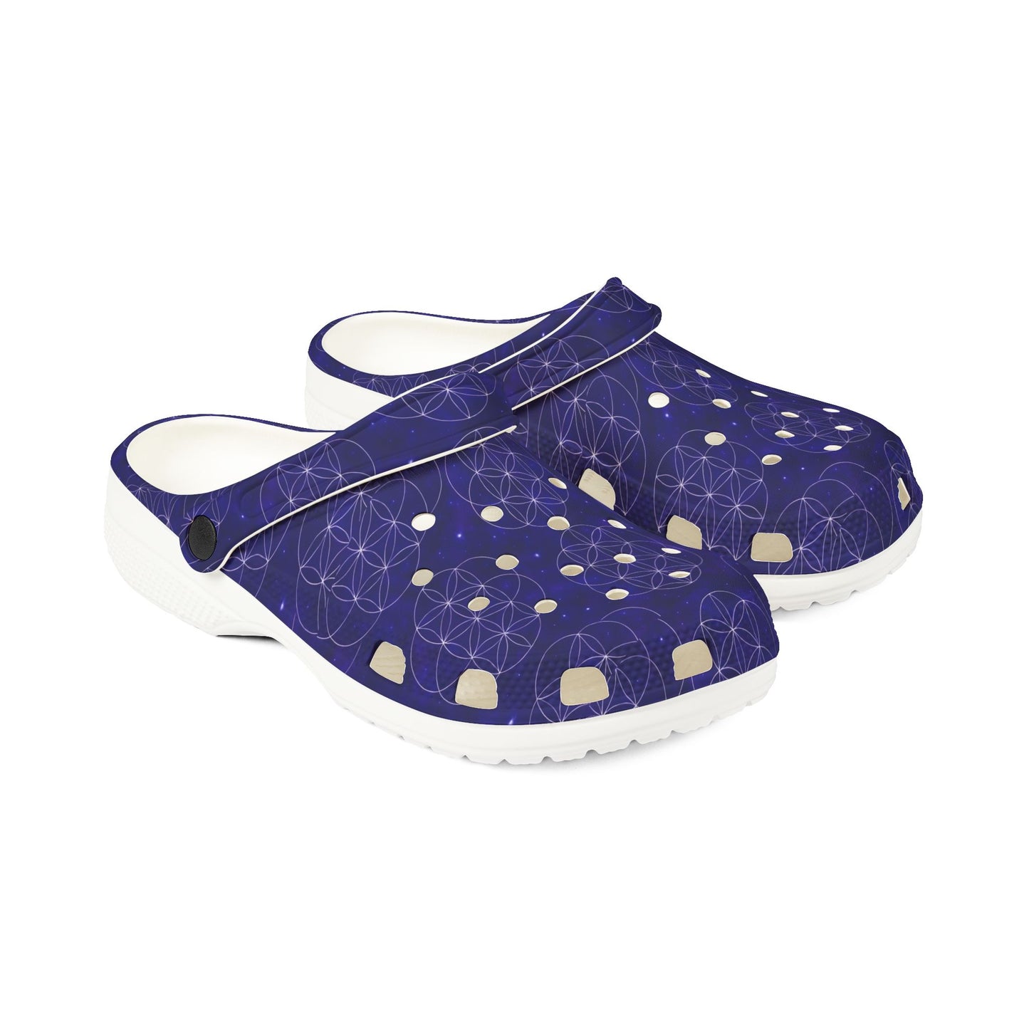 Cosmic Comfort EVA Foam Rubber Shoes with Flower of Life Design
