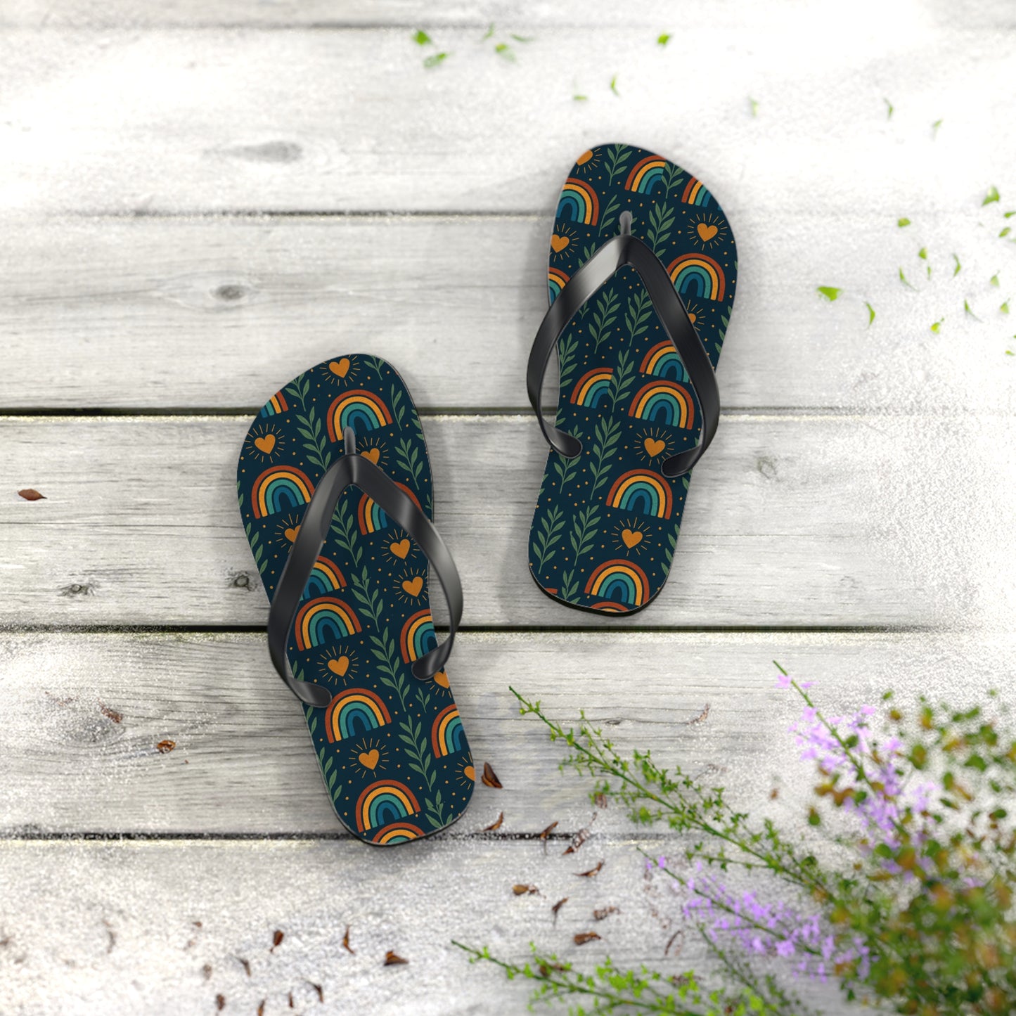Walk the Path of Positivity with Our Boho Rainbow Flip Flops 🌈✨