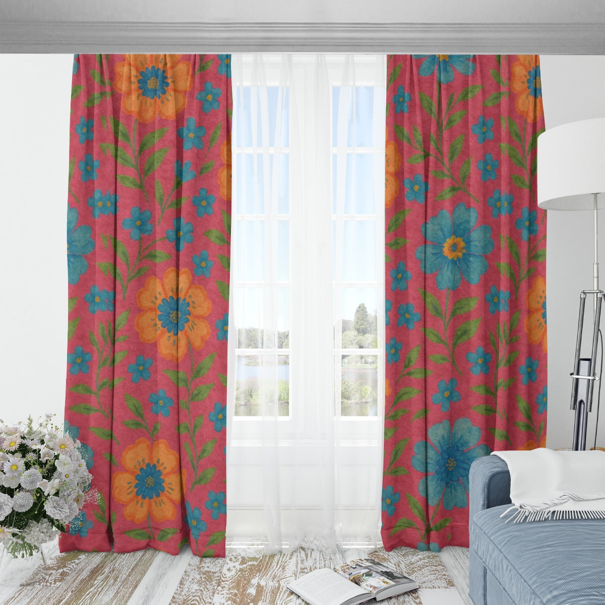 Sun-Kissed Bloom Blackout Curtains – Bold Botanicals for the Maximalist Soul