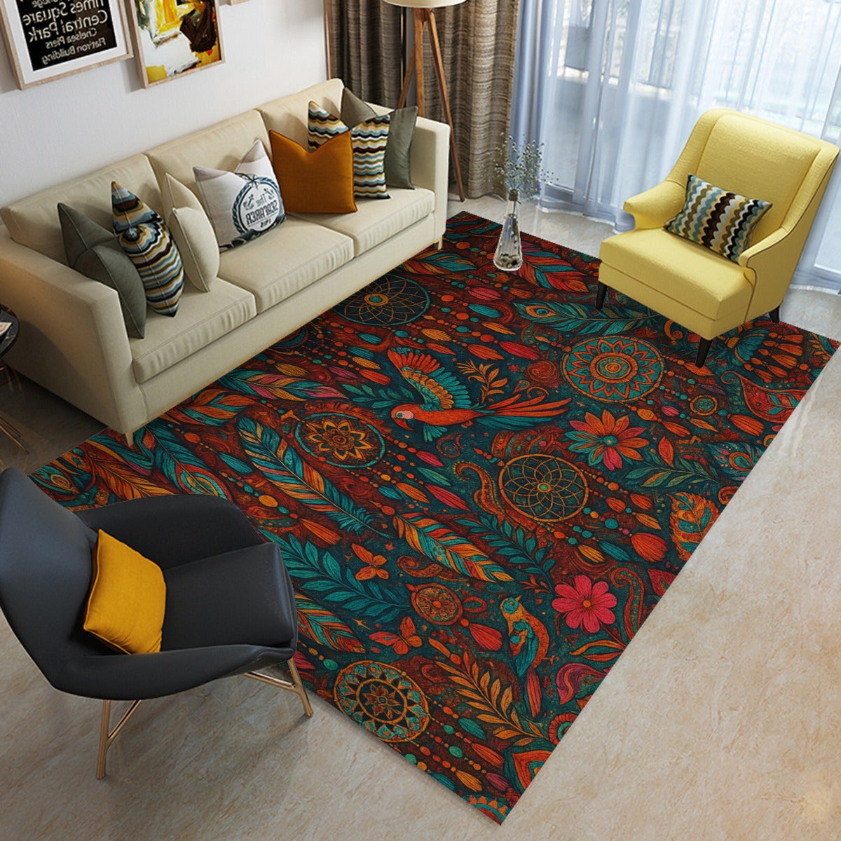π Boho Festival Mandala Rug β Drench Your Space in Color & Comfort π