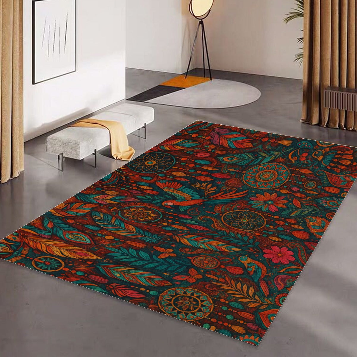 π Boho Festival Mandala Rug β Drench Your Space in Color & Comfort π