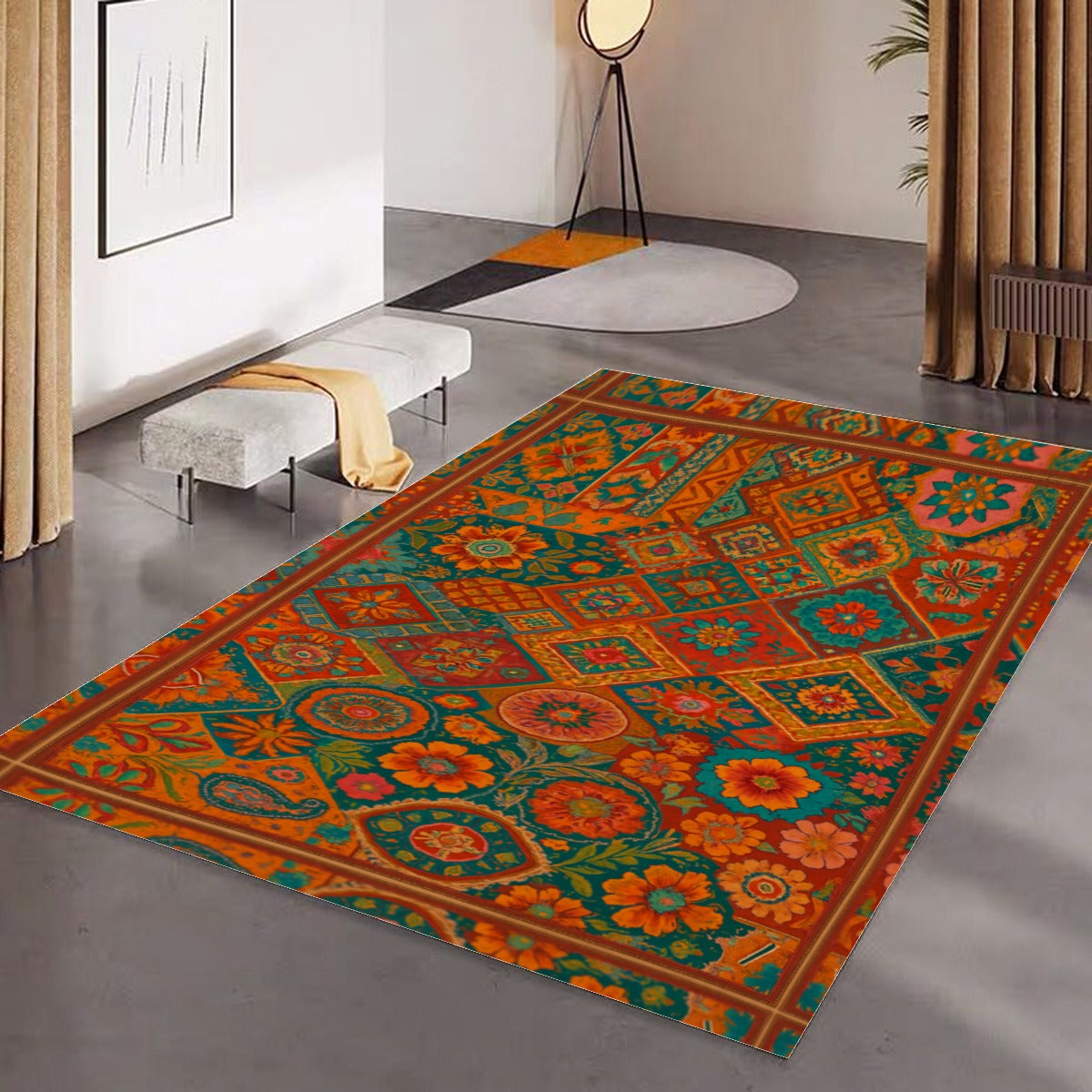 π₯ Boho Bloom Foldable Floor Mat β Maximalist Magic for Your Space