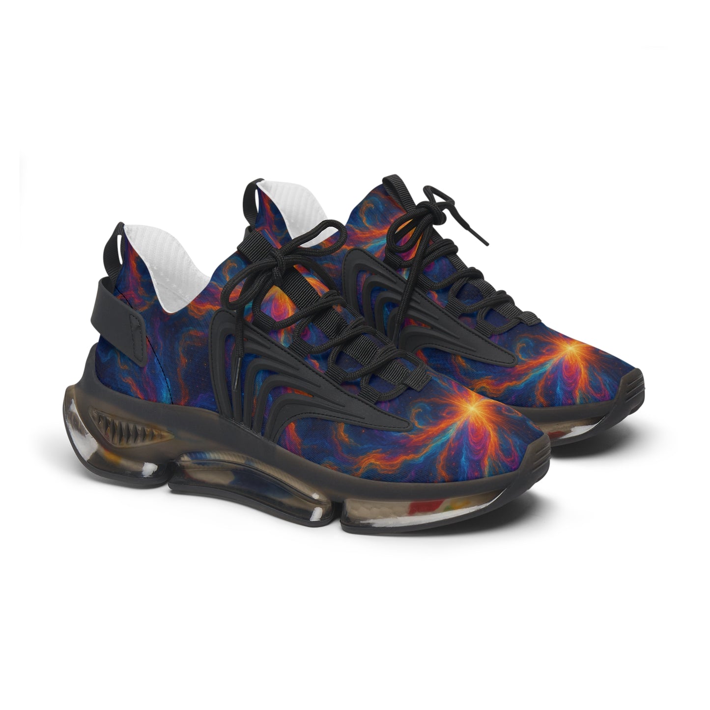 Stylish Women's Mesh Sneakers with Vibrant Cosmic Design