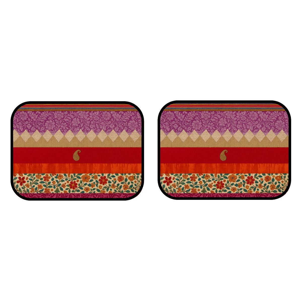 Boho Sunset Rear Car Floor Mats – Set of 2 | Non-Slip, Waterproof, Stylish Interior Upgrade