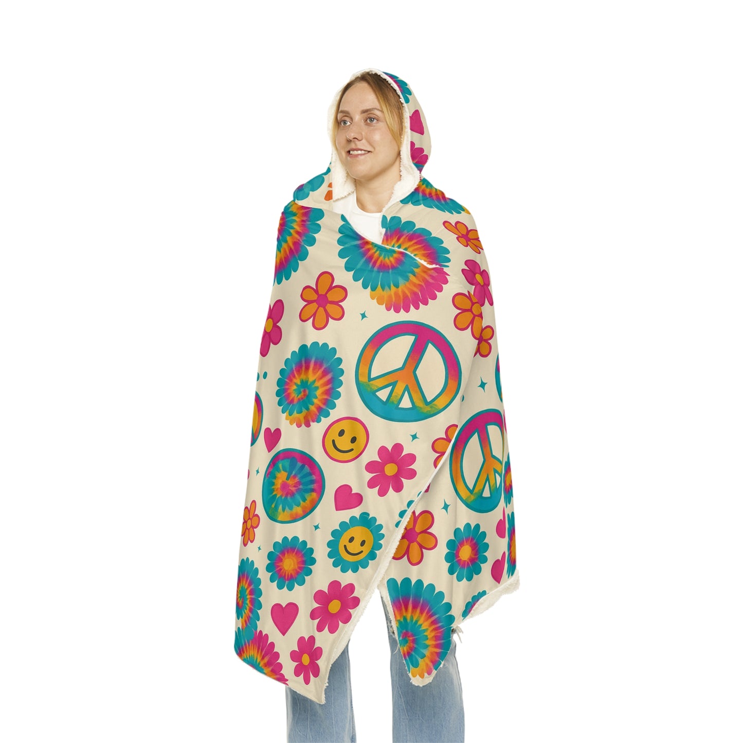 Colorful Peace Sign Snuggle Blanket