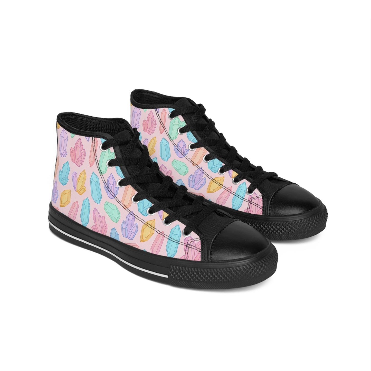 Colorful Crystal Women's Classic Sneakers - Trendy High-Top Shoes for Everyday Comfort