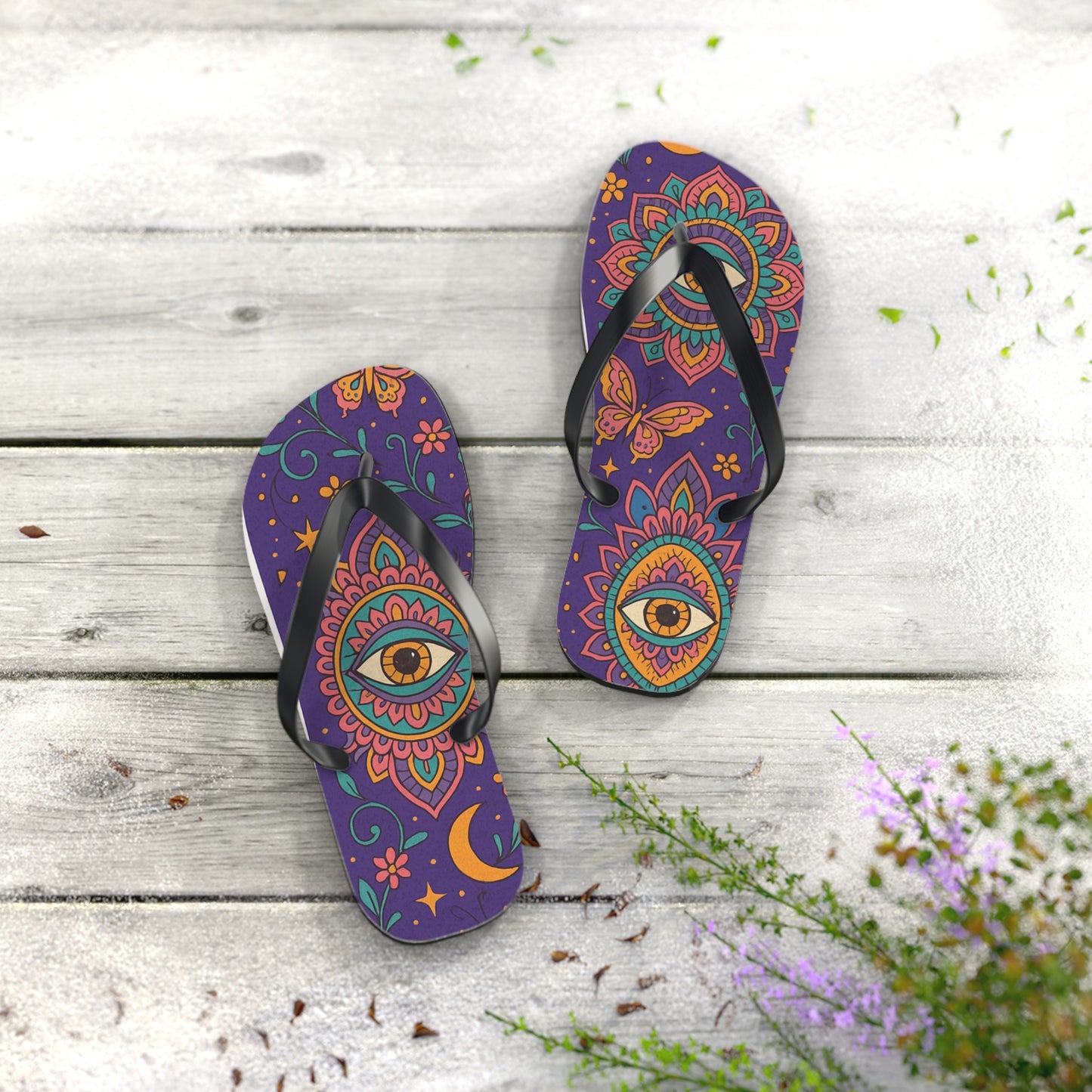 Colorful Bohemian Flip Flops - Eye-Catching Summer Footwear for Festivals and Beach Days