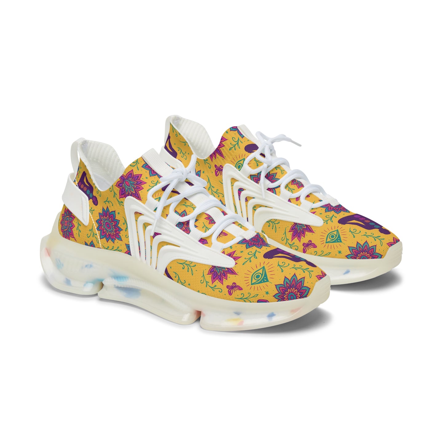 Bohemian Floral Women's Mesh Sneakers - Lightweight & Colorful Comfort