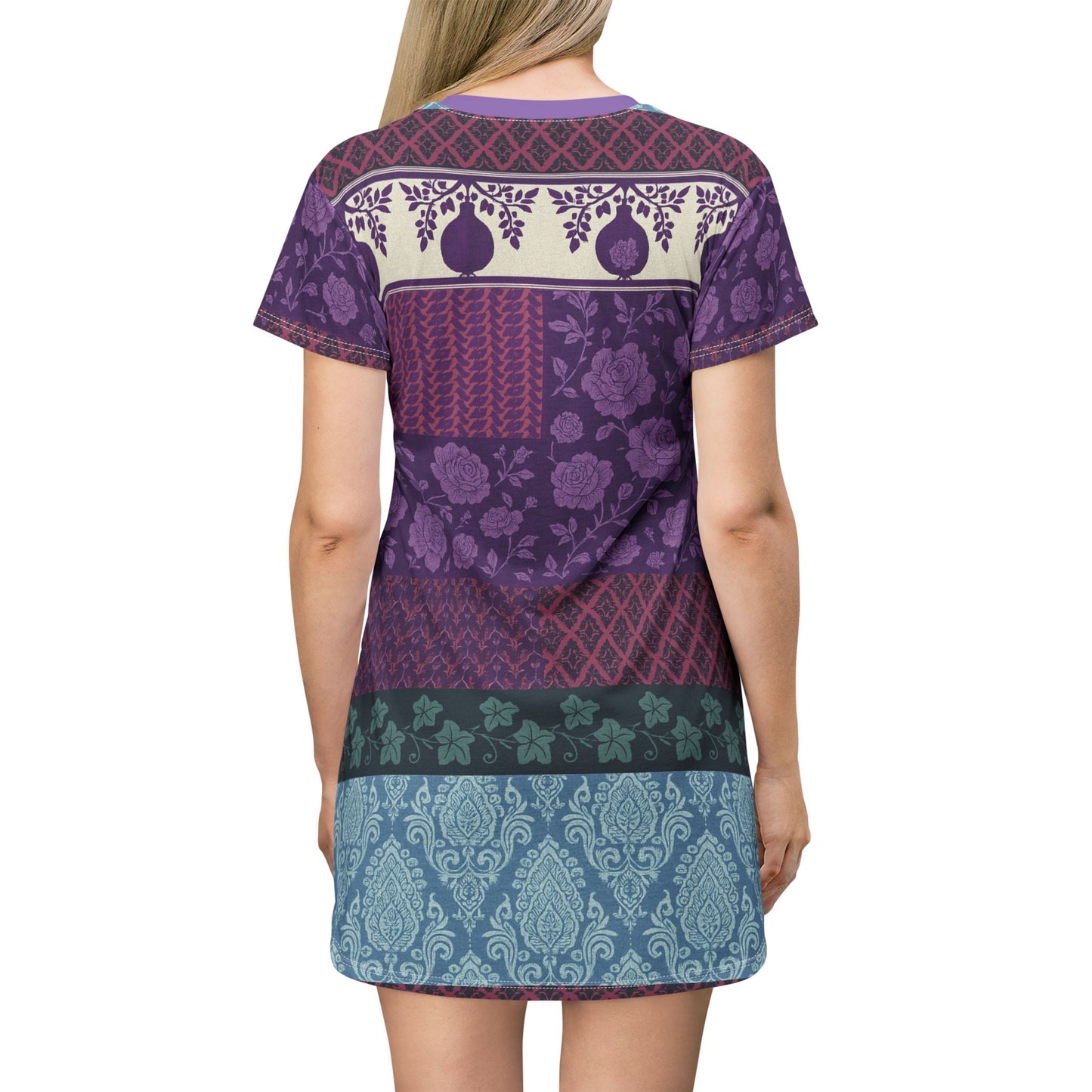 Boho Floral T-Shirt Dress - Comfortable Casual Wear for Summer