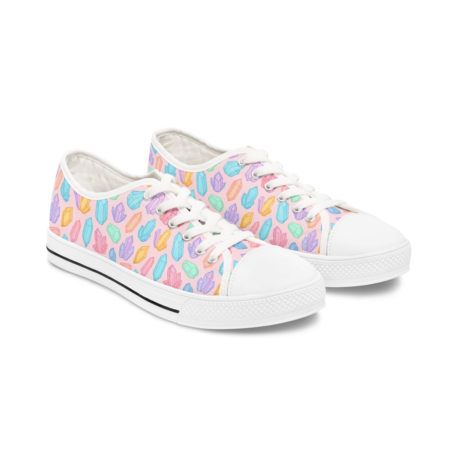 Colorful Crystal Print Low Top Sneakers for Women