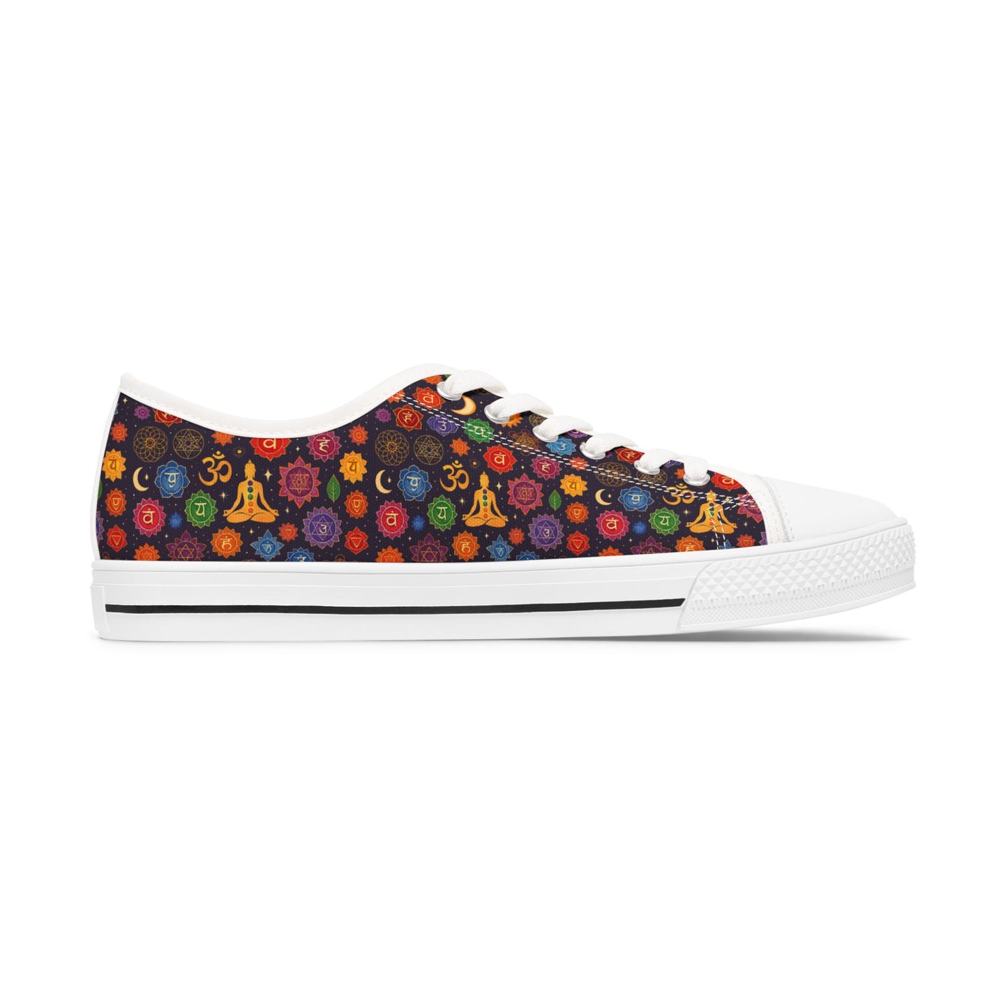 Colorful Floral Women's Low Top Sneakers - Casual Artistic Footwear