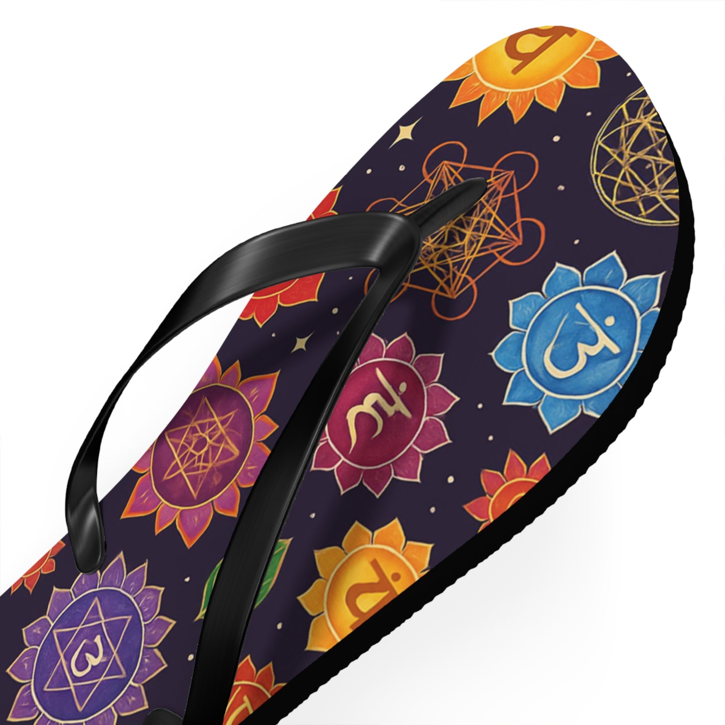 Chakra Pattern Flip Flops - Colorful Beach Sandals for Summer Vibes