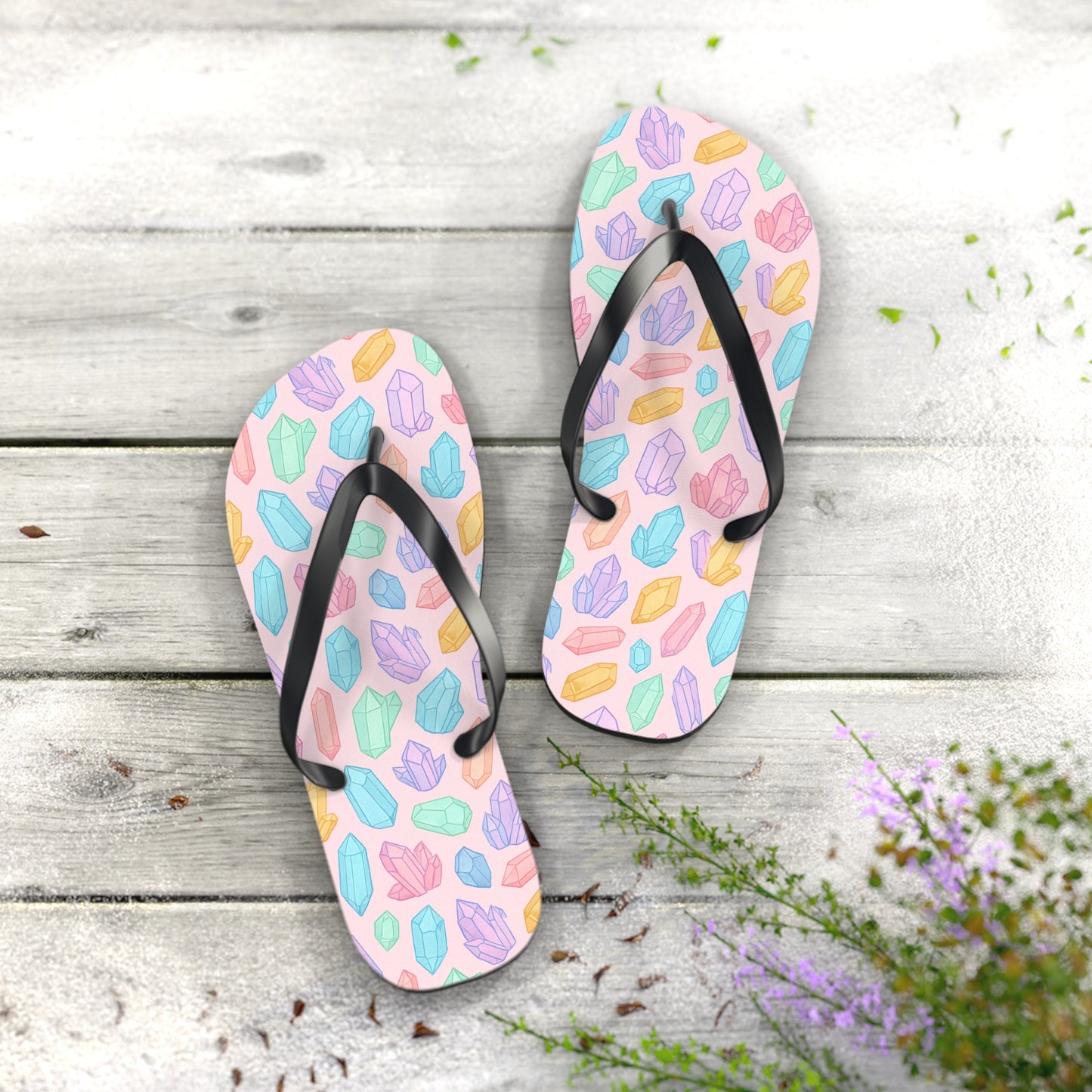 Colorful Crystal Flip Flops - Vibrant Summer Footwear for Beach Days & Casual Outings